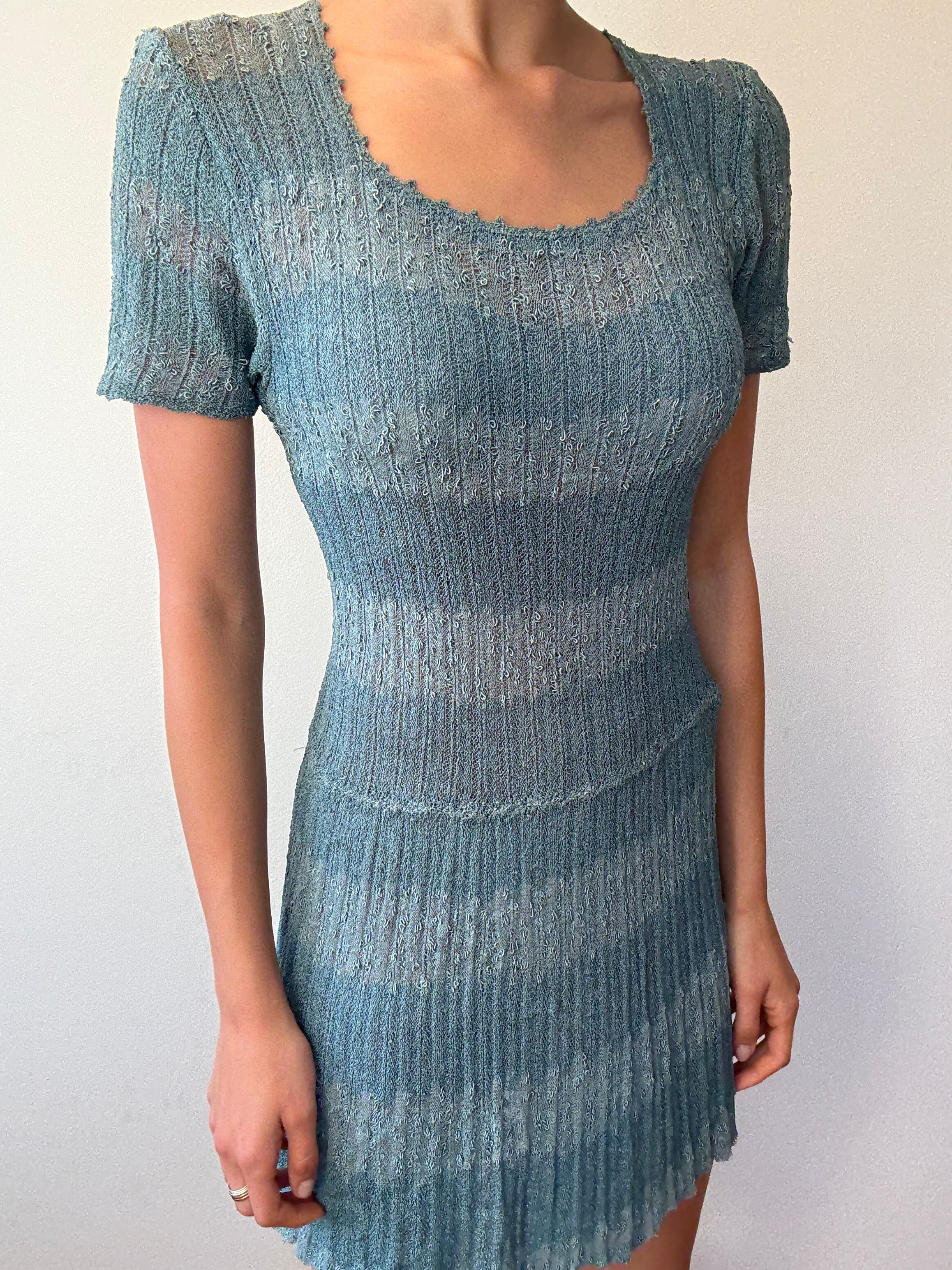 Unsigned Knit Blue Dress
