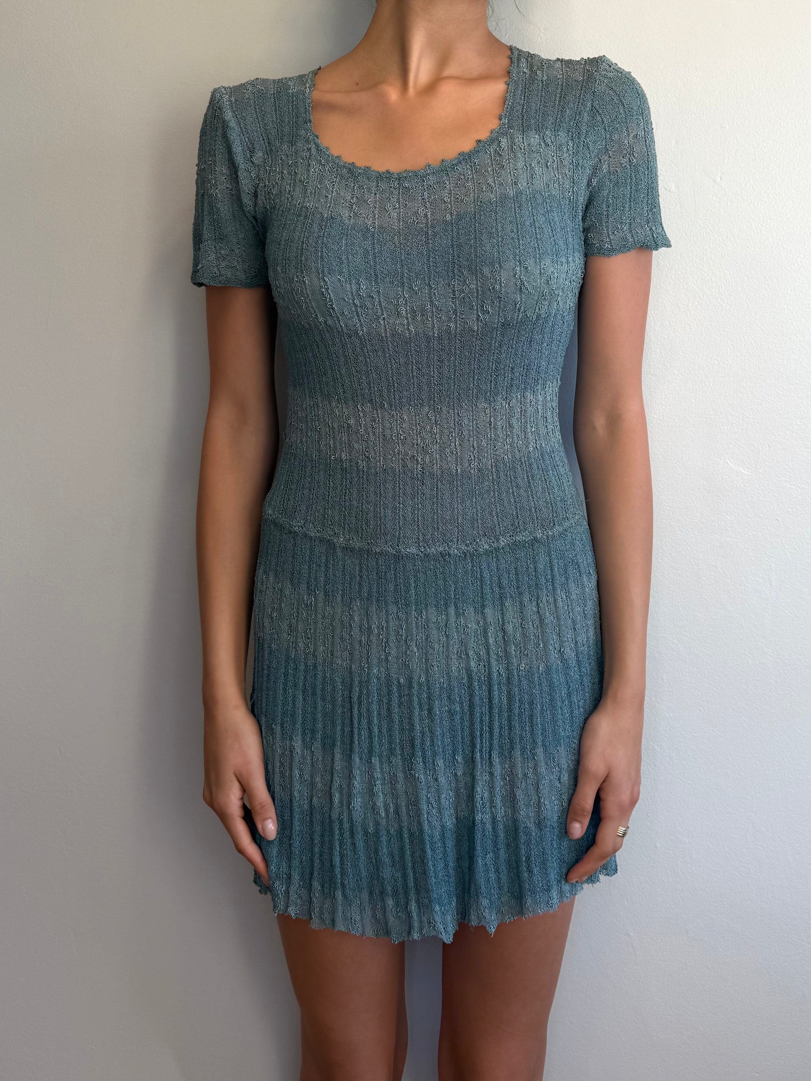 Unsigned Knit Blue Dress