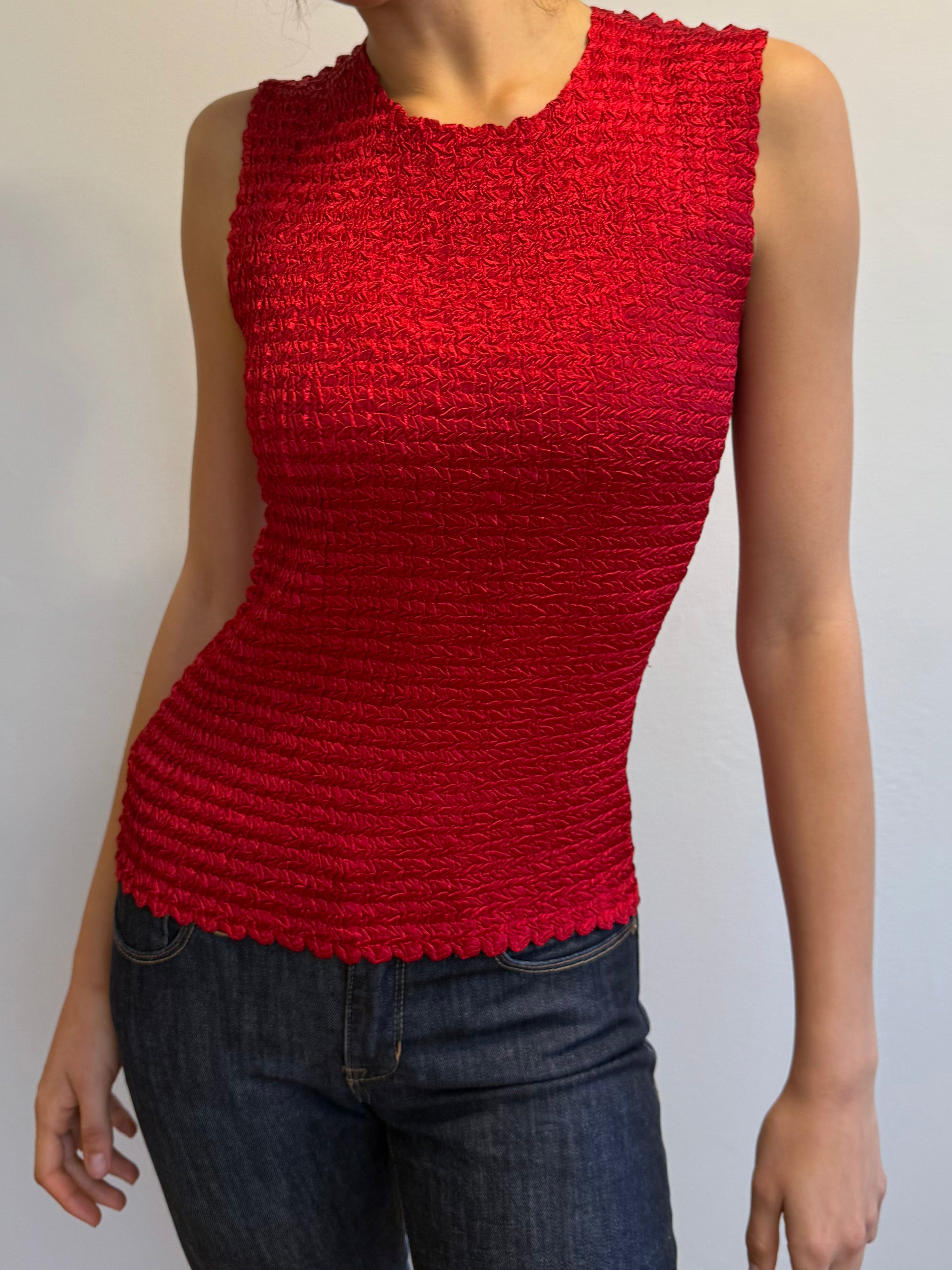 Y2k Red Stretchy Tank