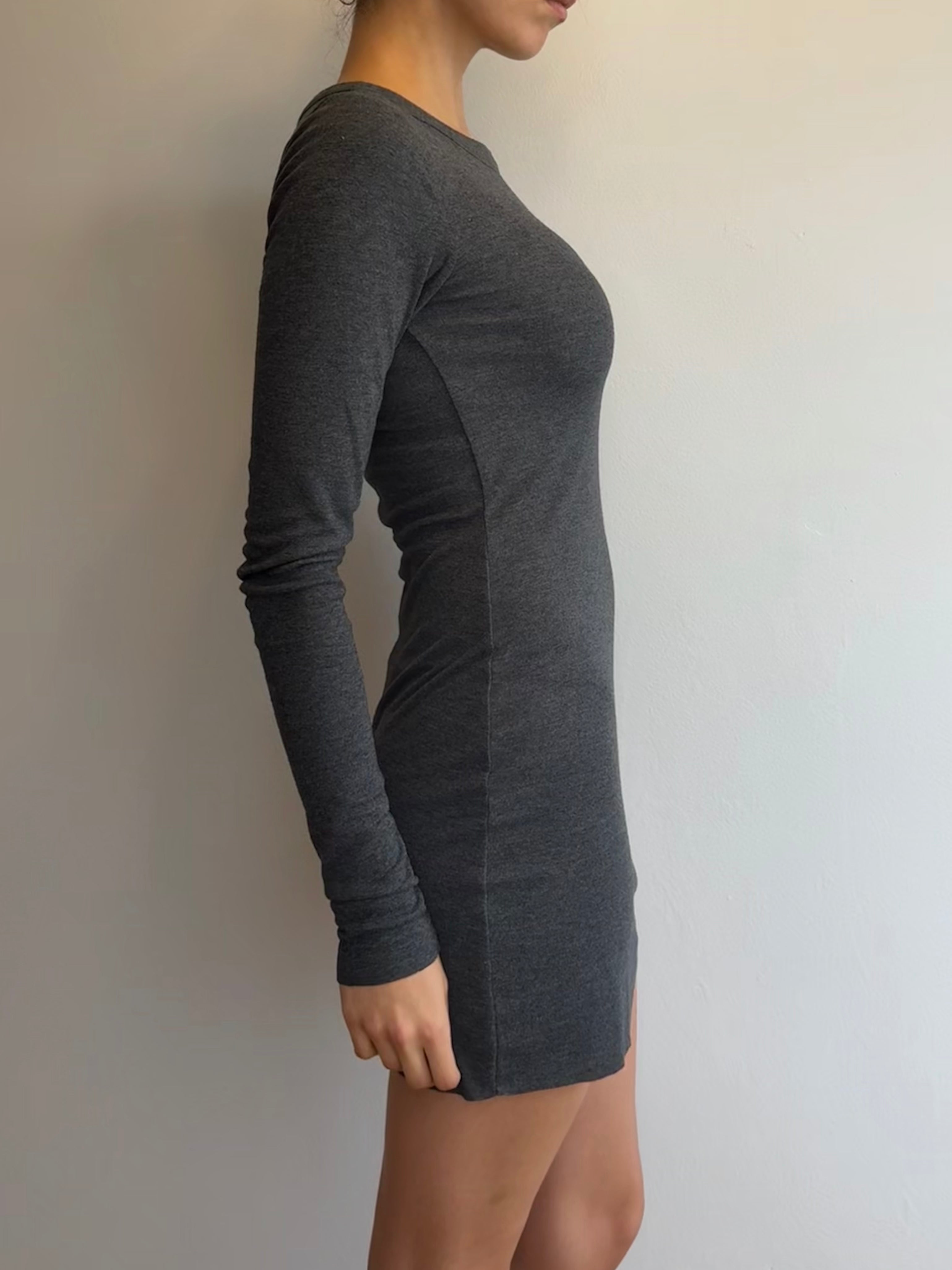 Gray Long Sleeve Dress