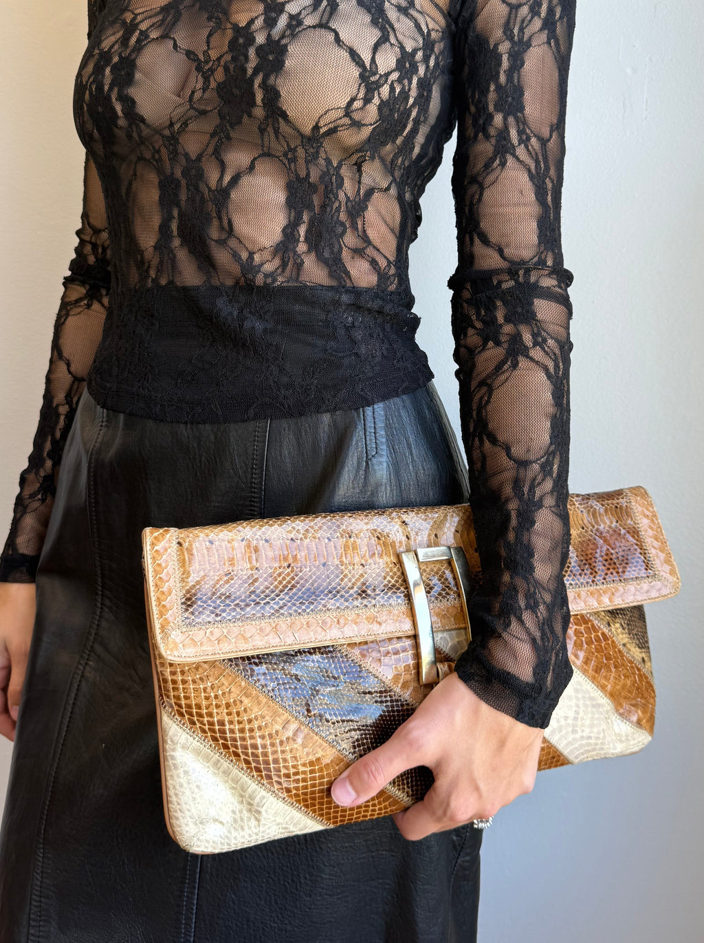 Vintage Snakeskin Clutch