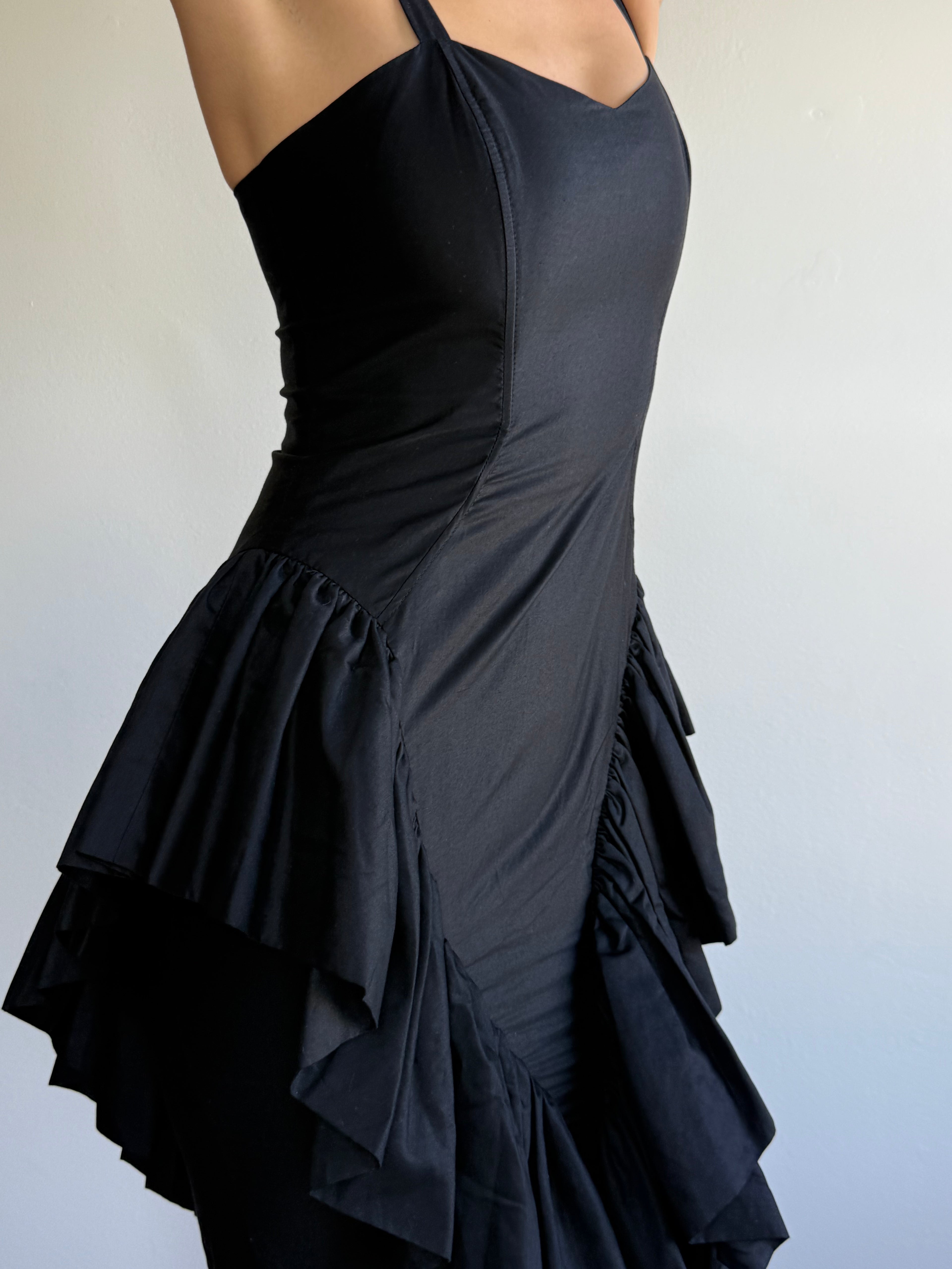 Vintage Les Nuits D’Elodie Paris Ruffle Dress / 40