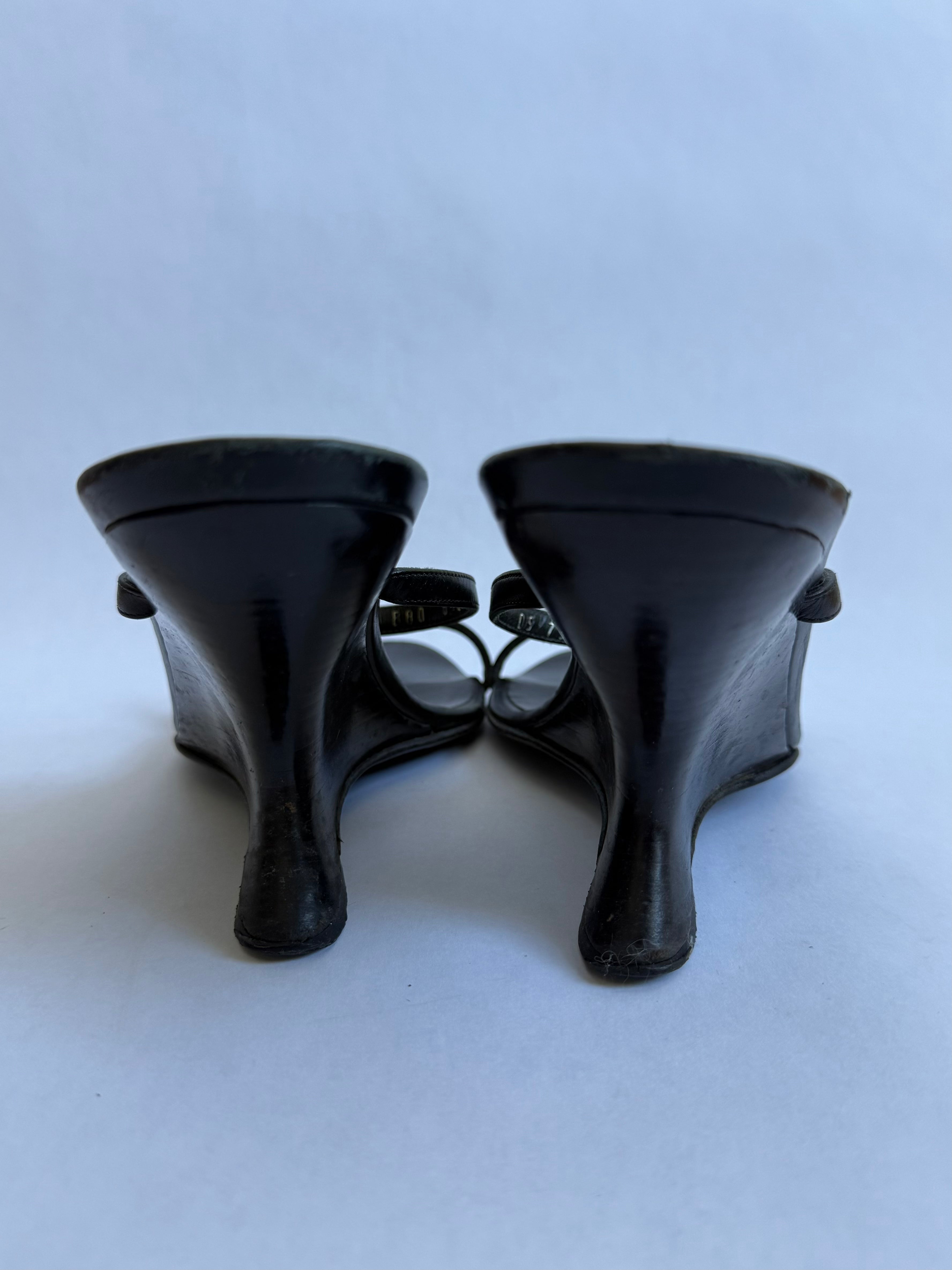 Salvatore Ferragamo Black Wedges