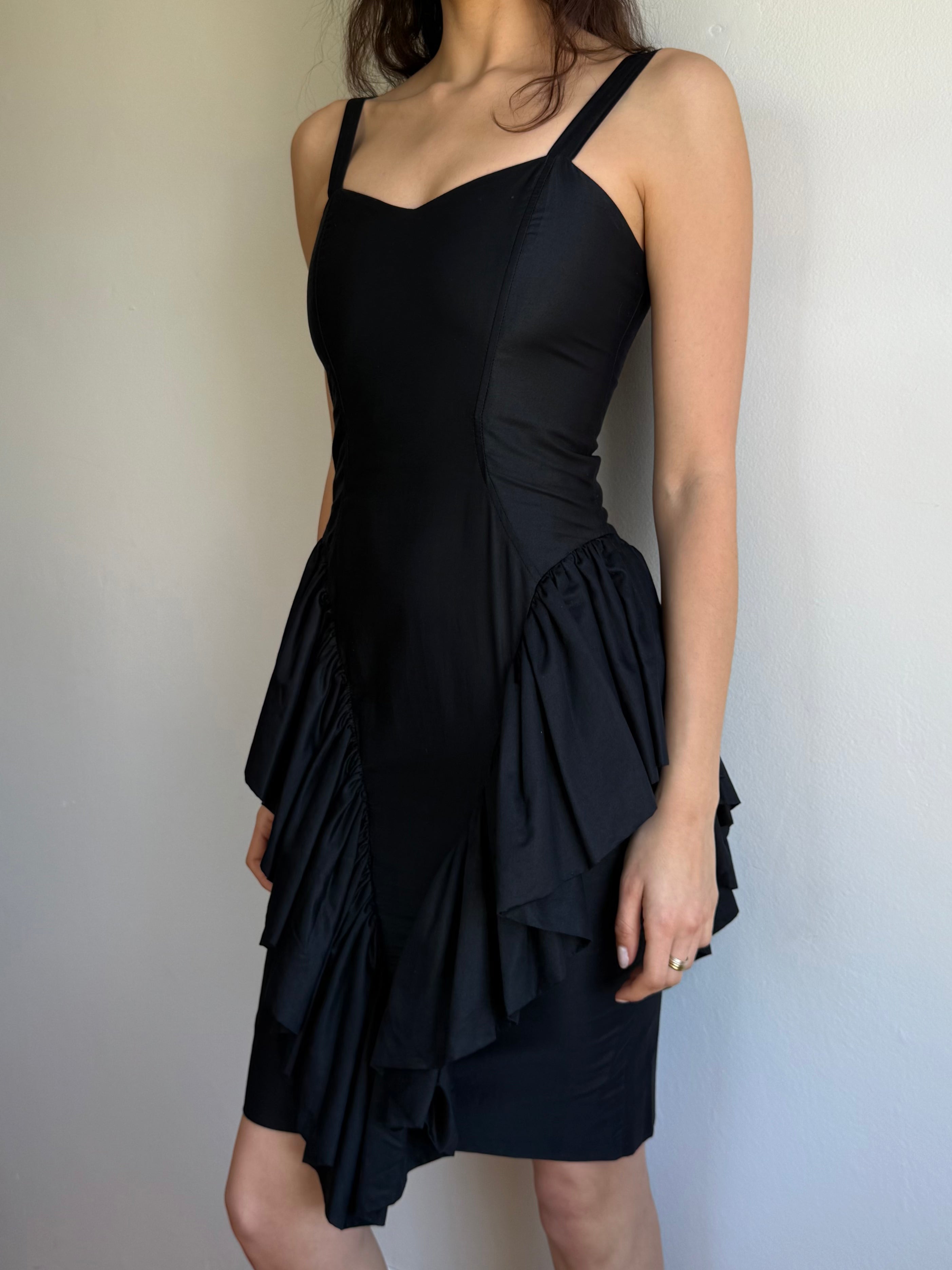 Vintage Les Nuits D’Elodie Paris Ruffle Dress / 40