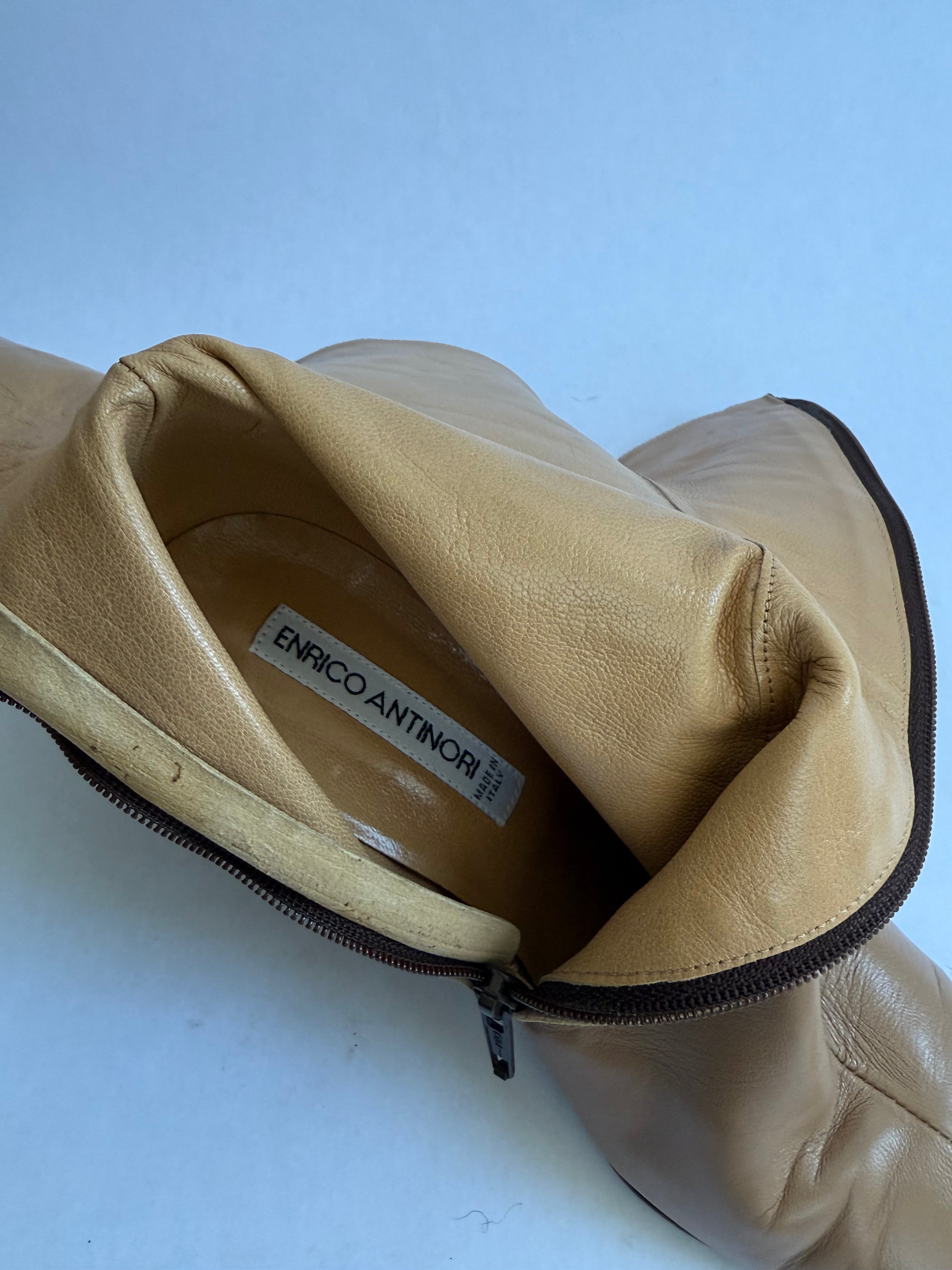 Enrico Antinori Tan Leather Boots