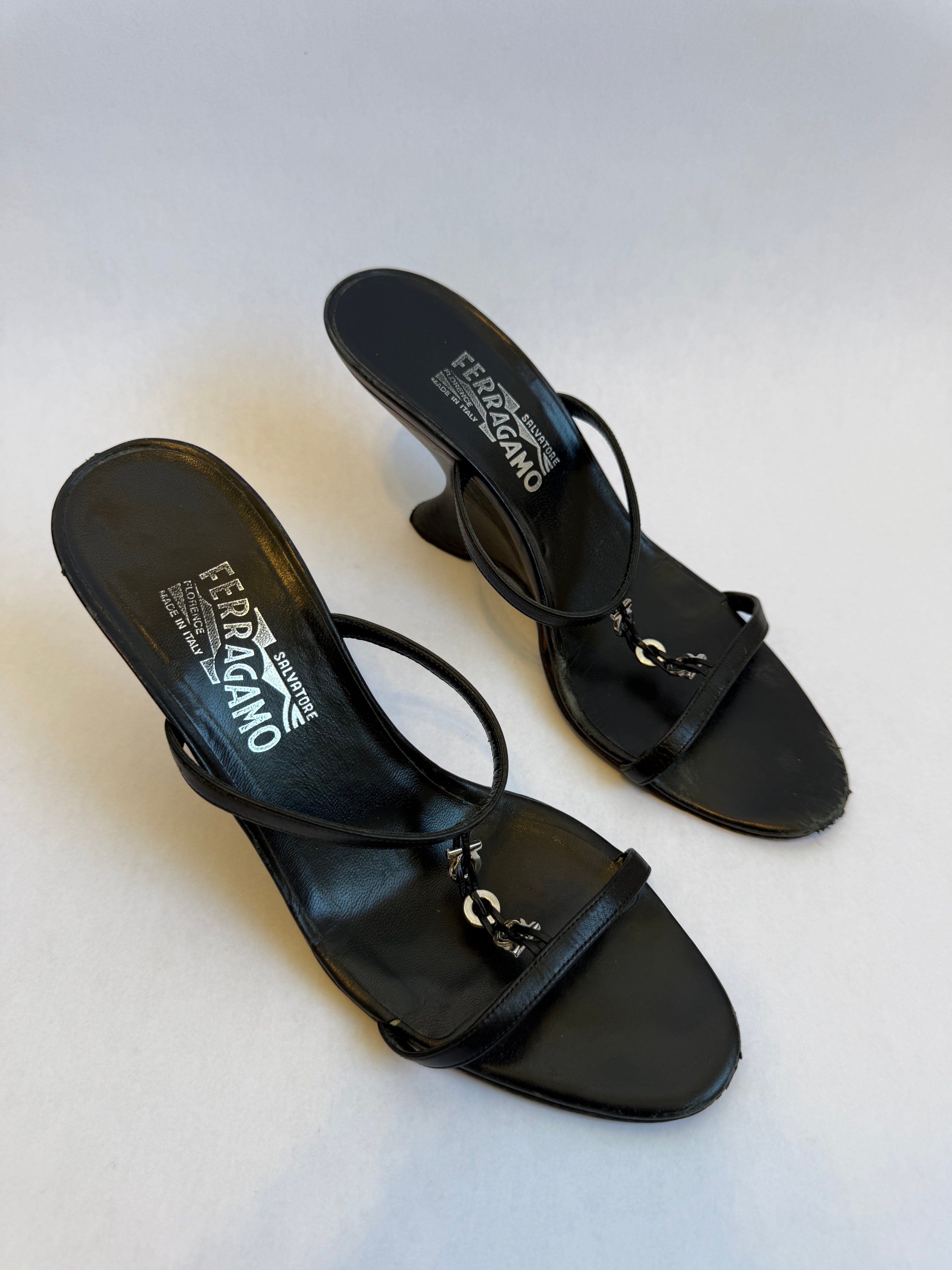 Salvatore Ferragamo Black Wedges