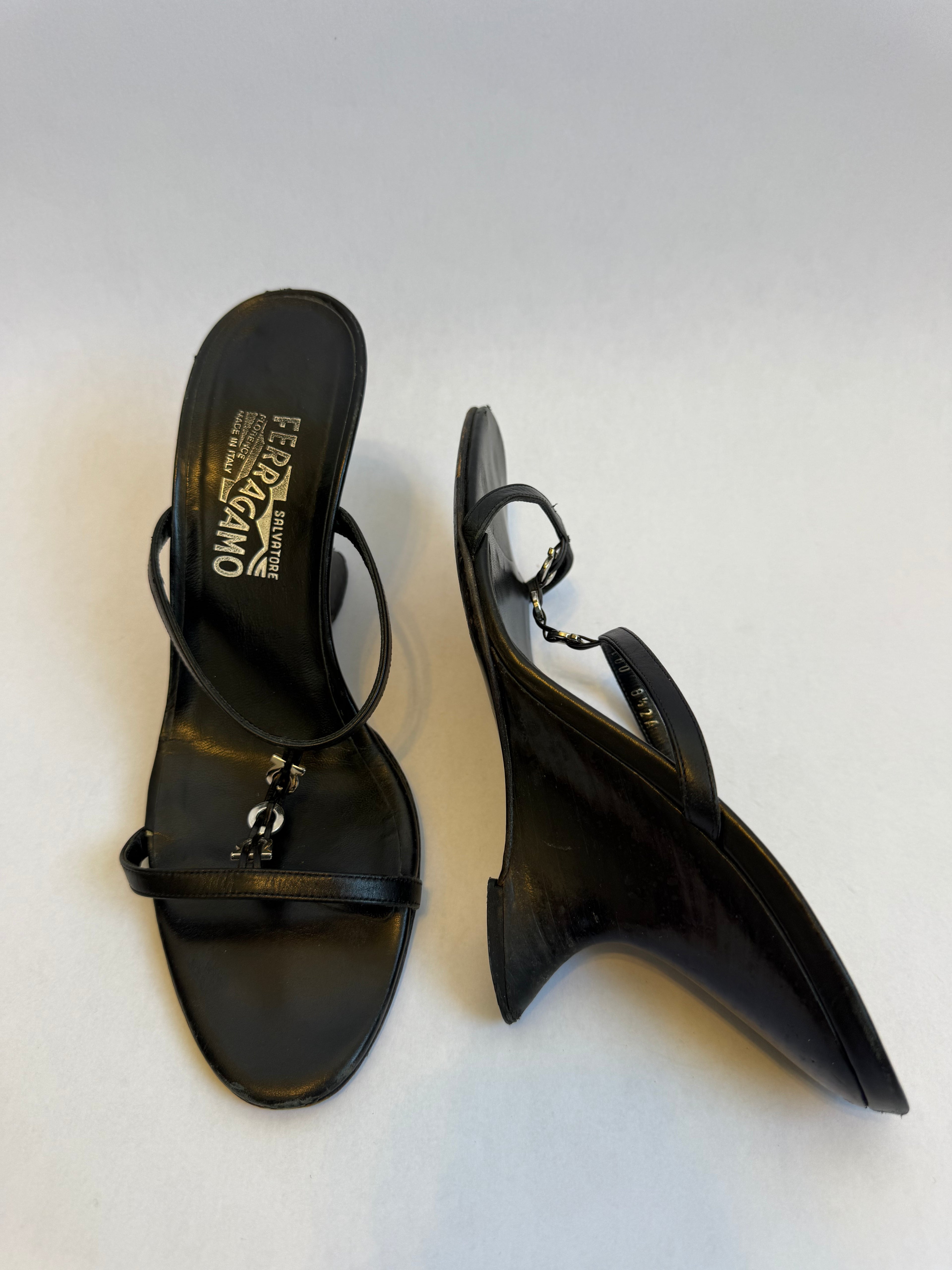 Salvatore Ferragamo Black Wedges