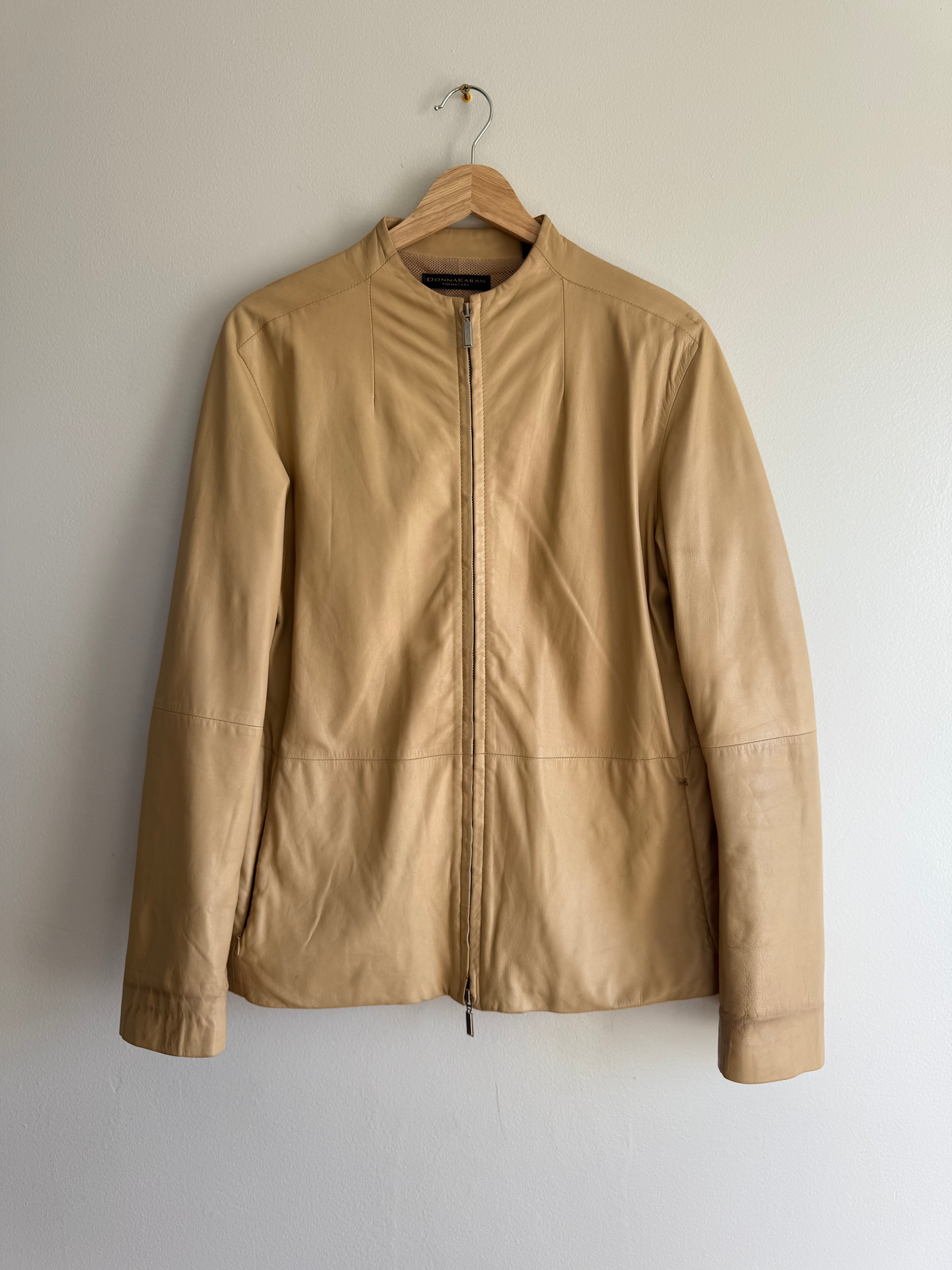 Donna Karan Collarless Lambskin Jacket / 6