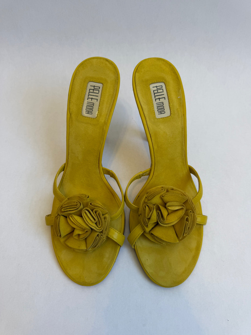 Yellow Rosette Heels