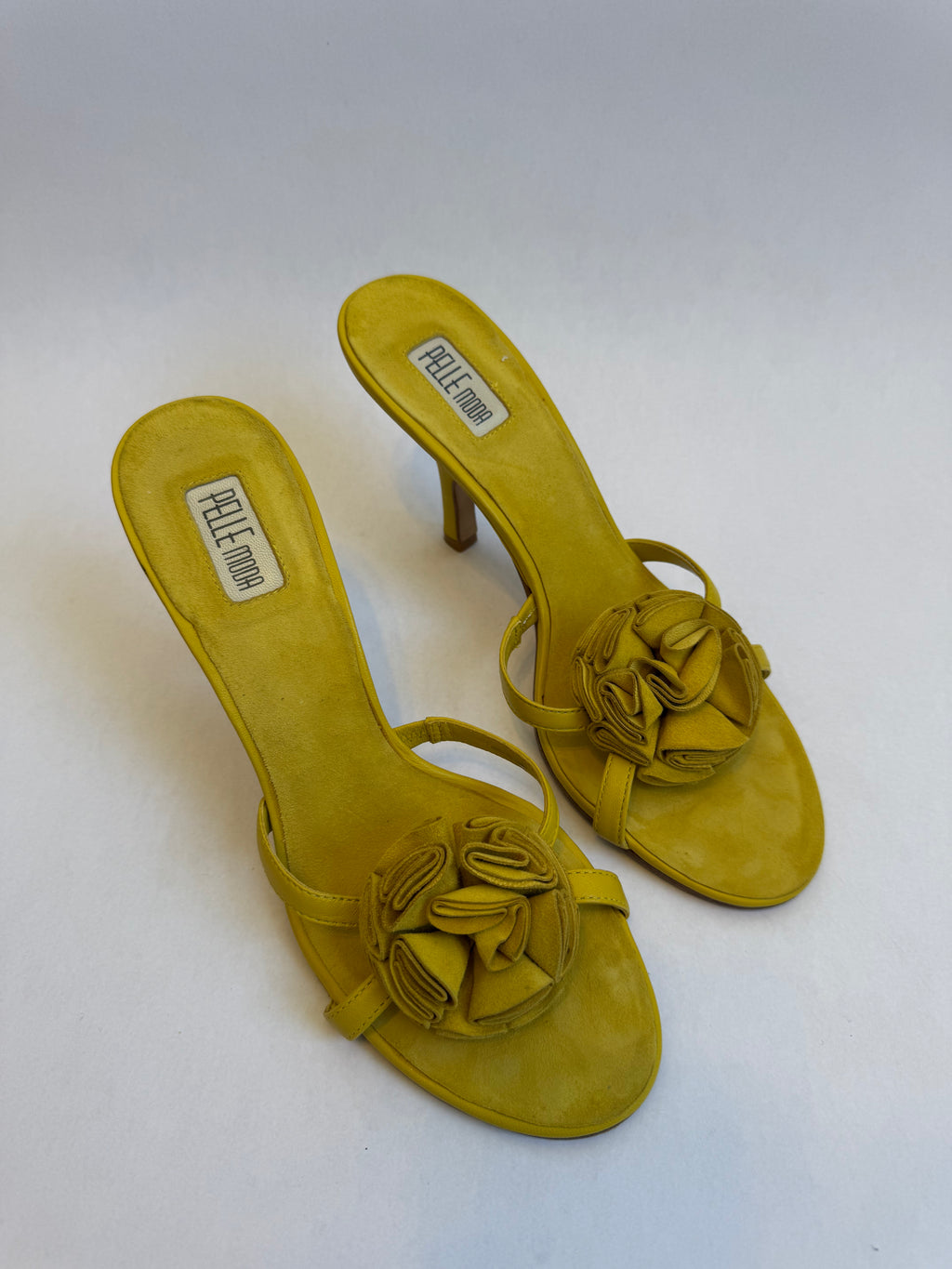 Yellow Rosette Heels
