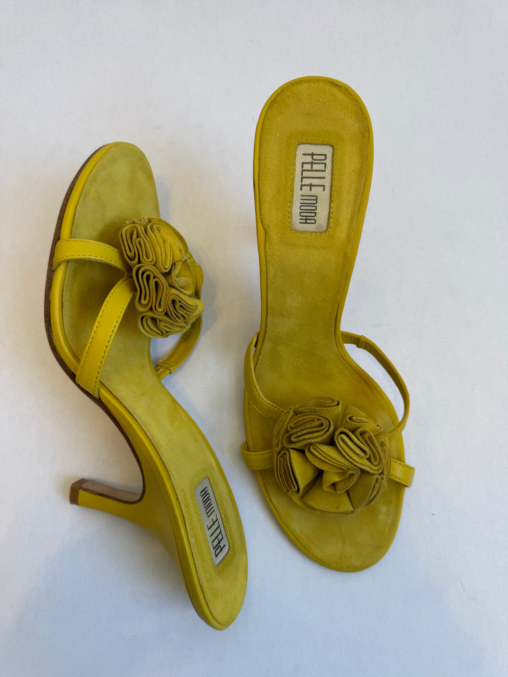 Yellow Rosette Heels