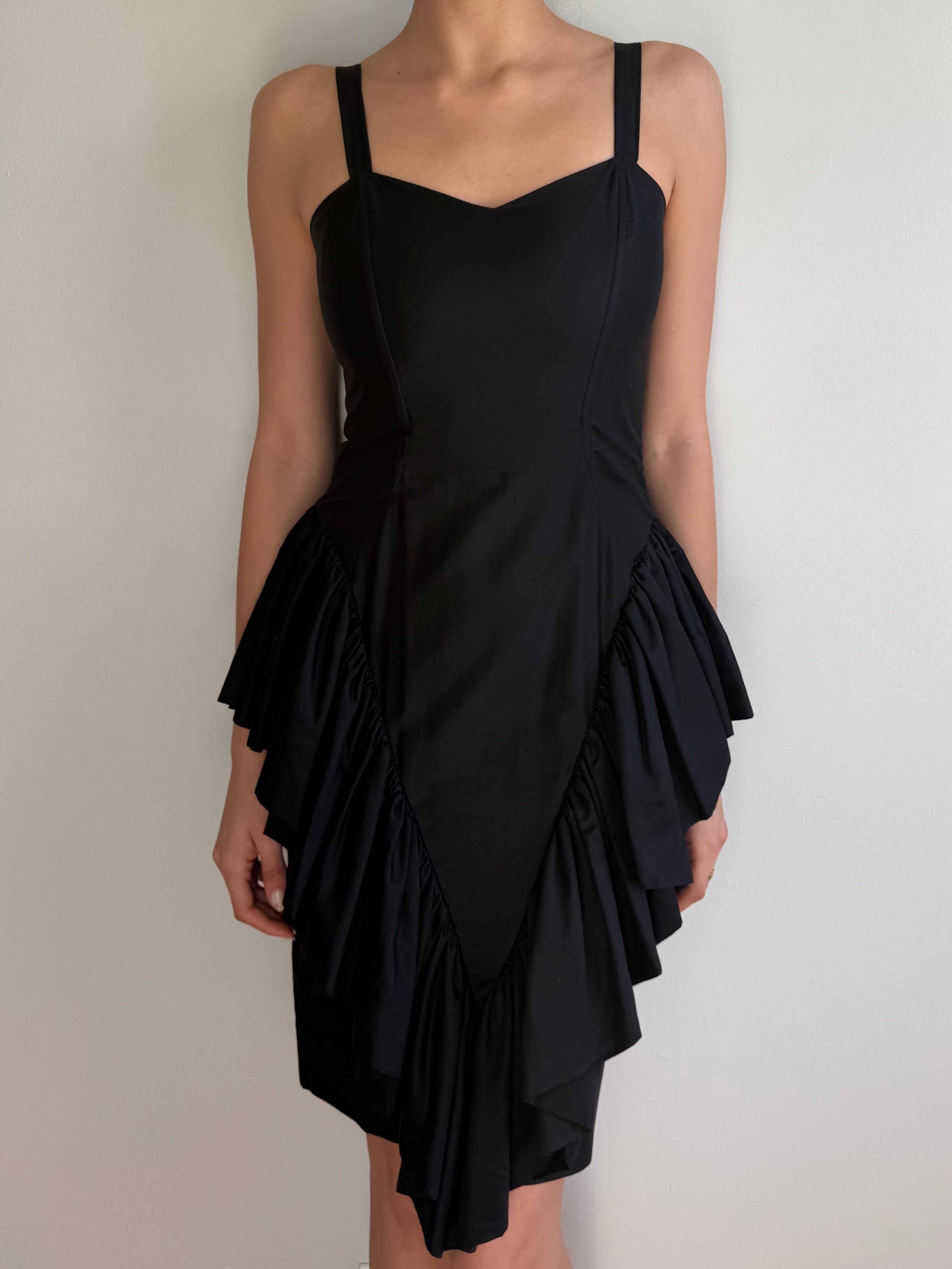 Vintage Les Nuits D’Elodie Paris Ruffle Dress / 40