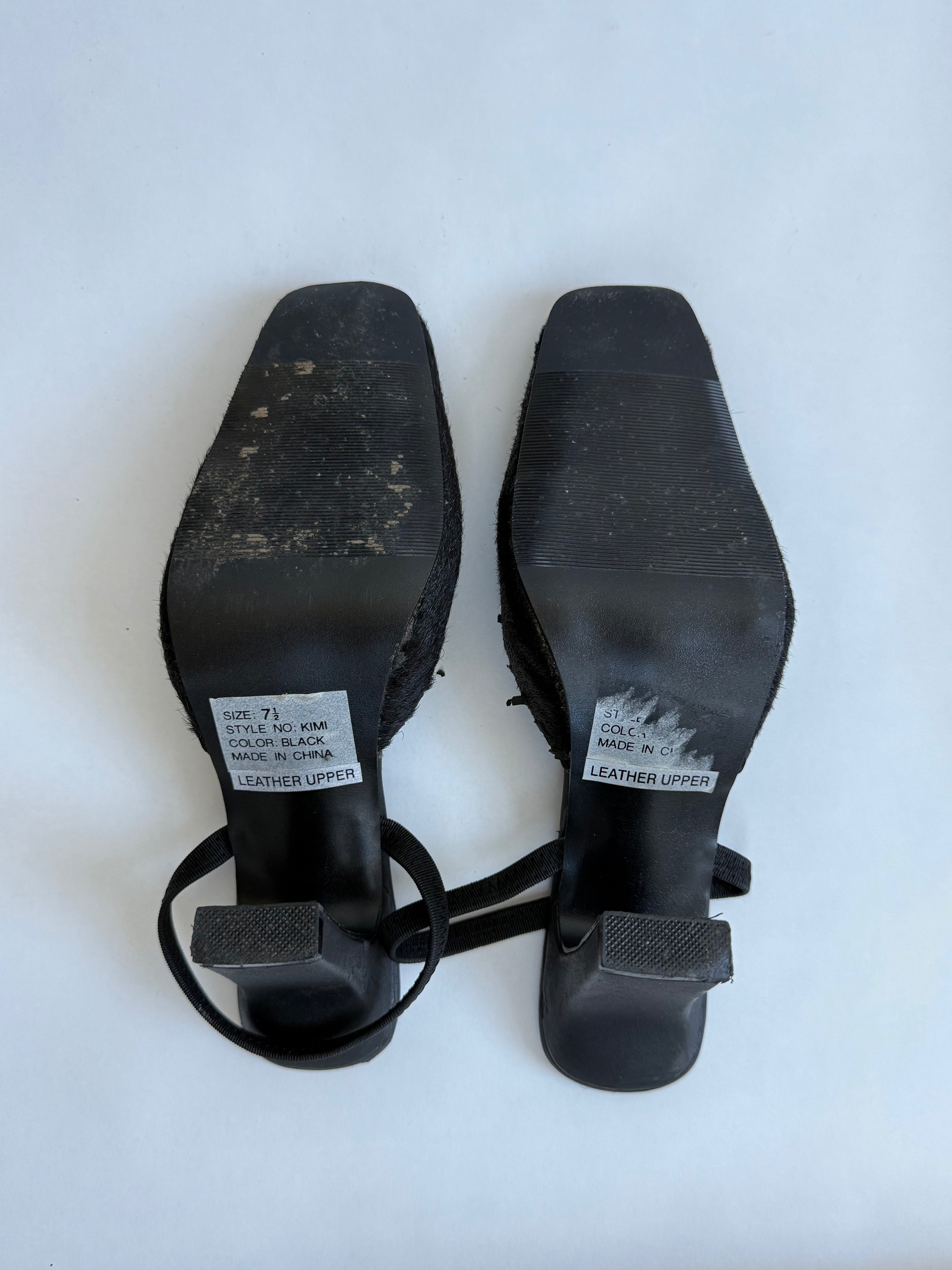 Ponyhair Slingback Mules / 7.5