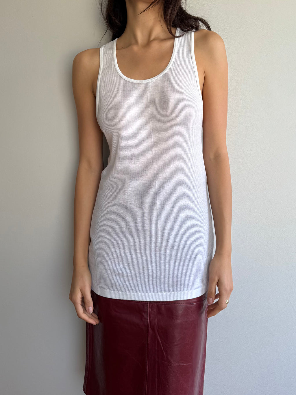Perfect Vintage White Ribbed Tank