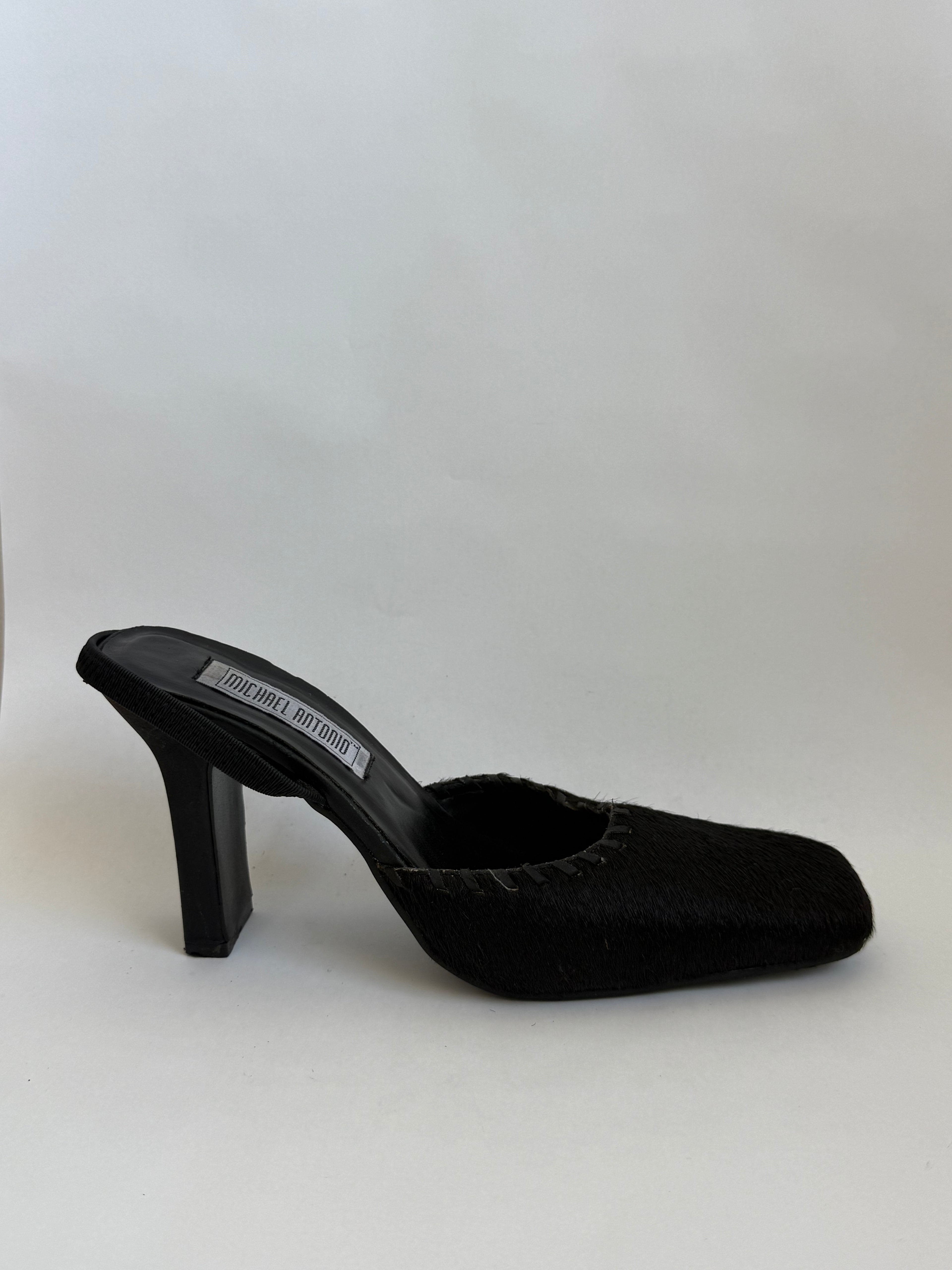 Ponyhair Slingback Mules / 7.5