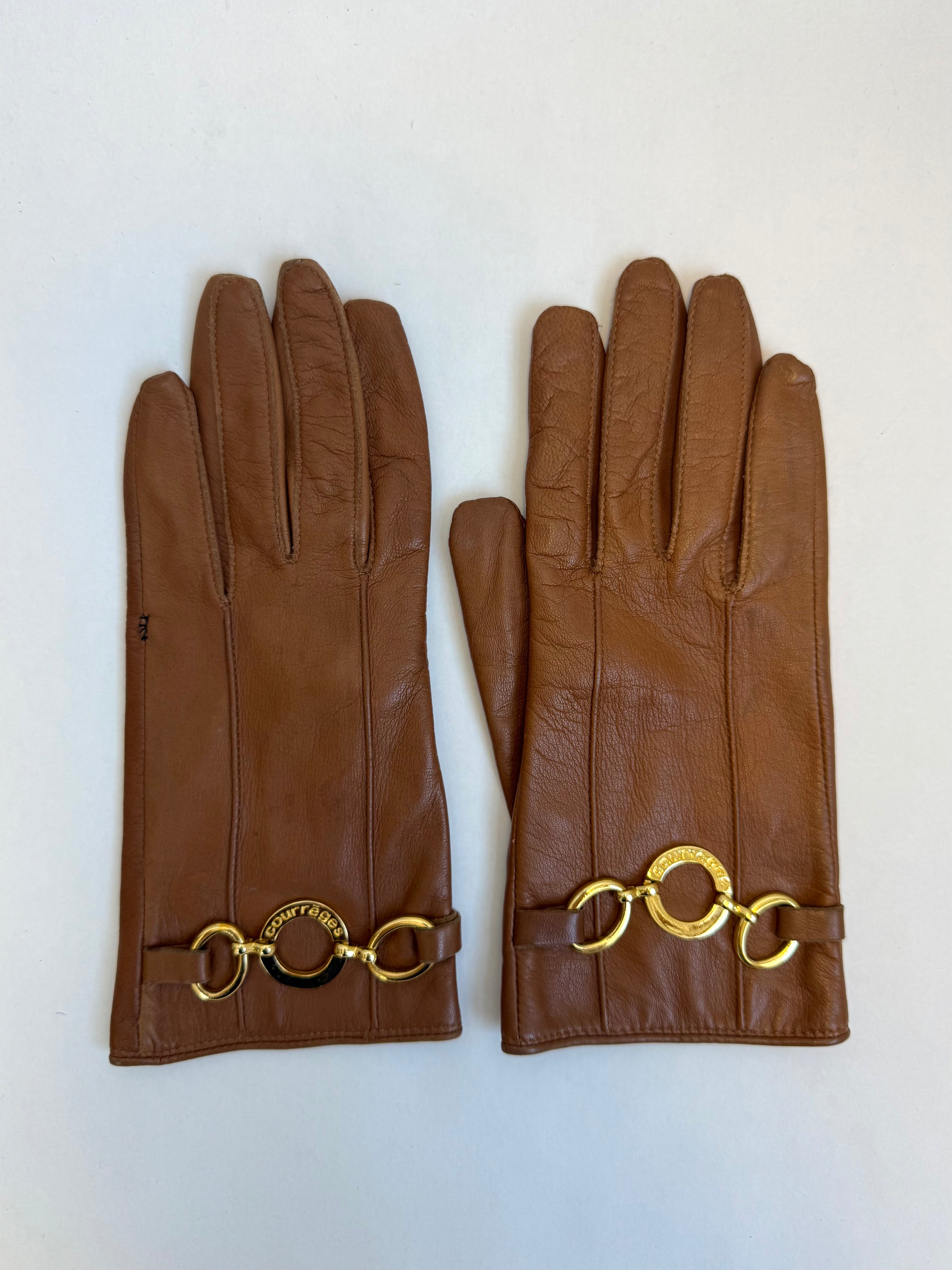 Courrèges leather gloves / XS