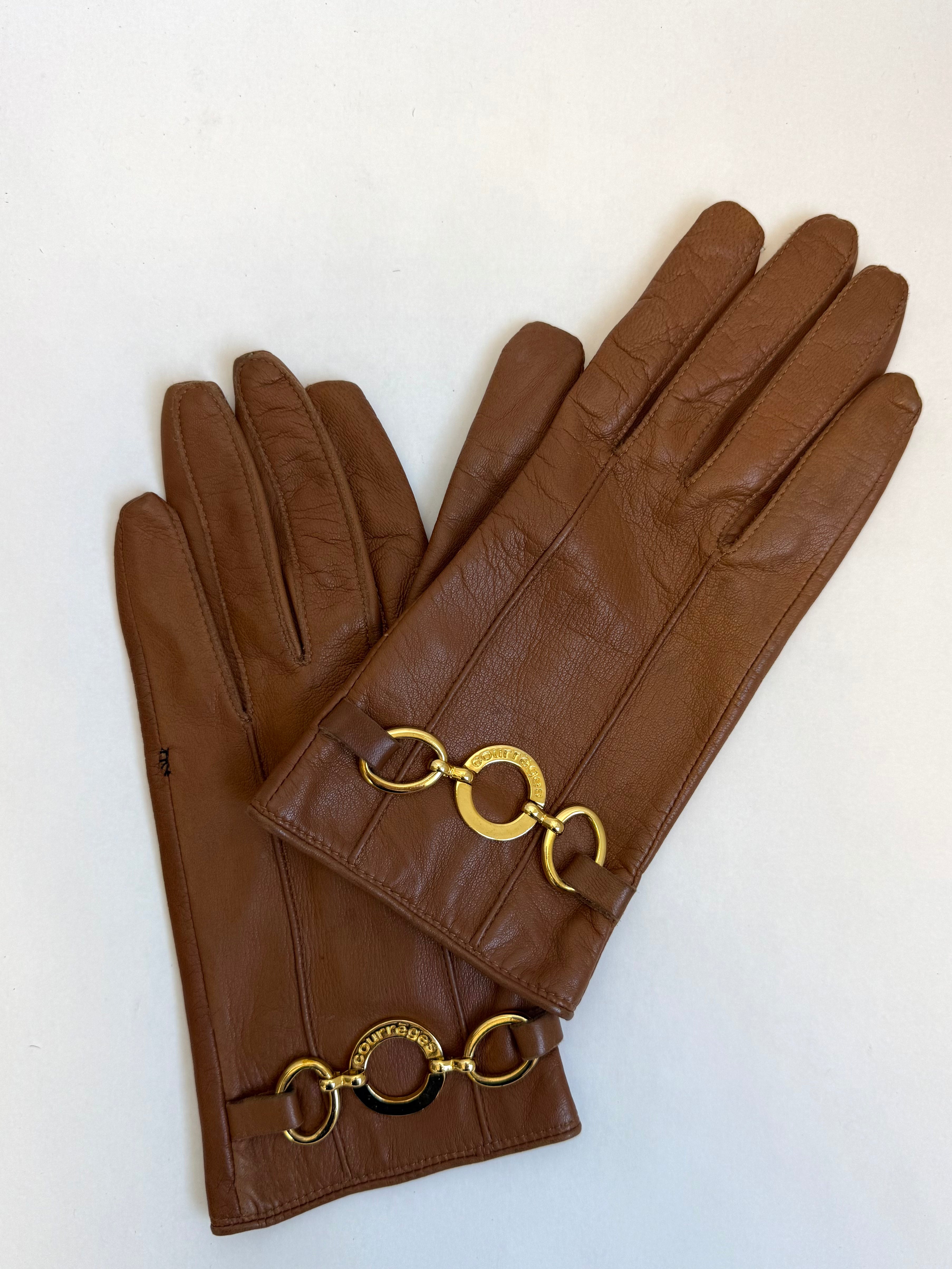 Courrèges leather gloves / XS