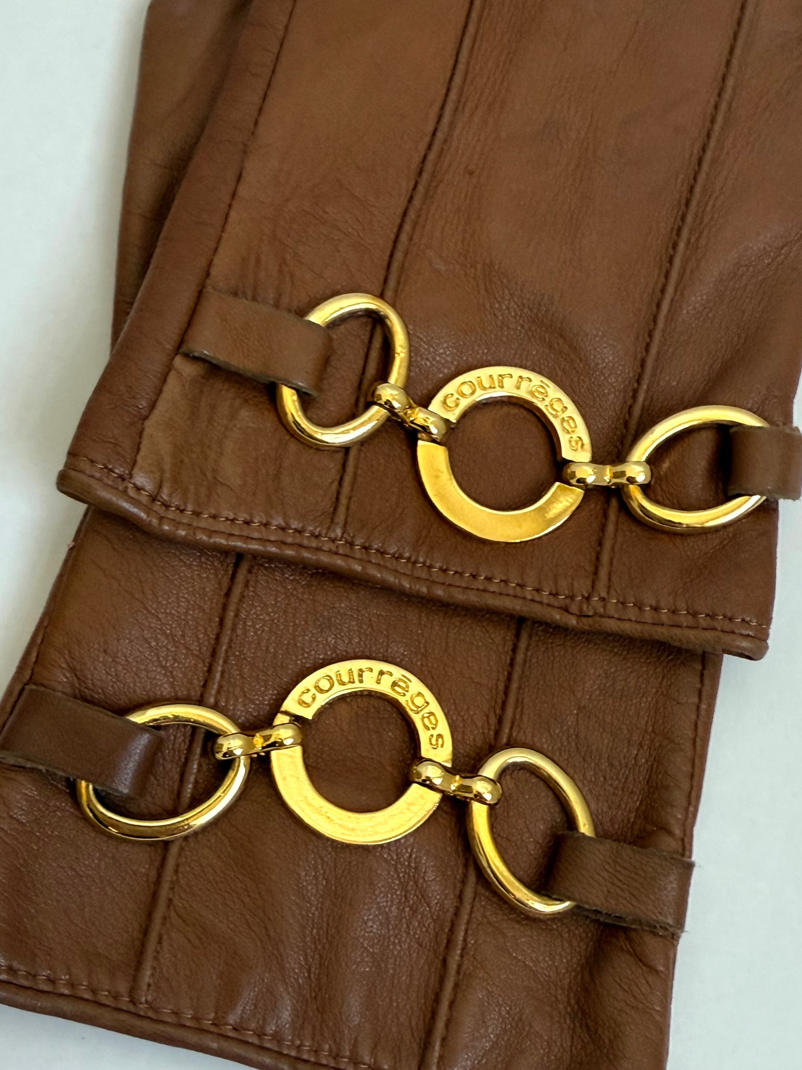 Courrèges leather gloves / XS