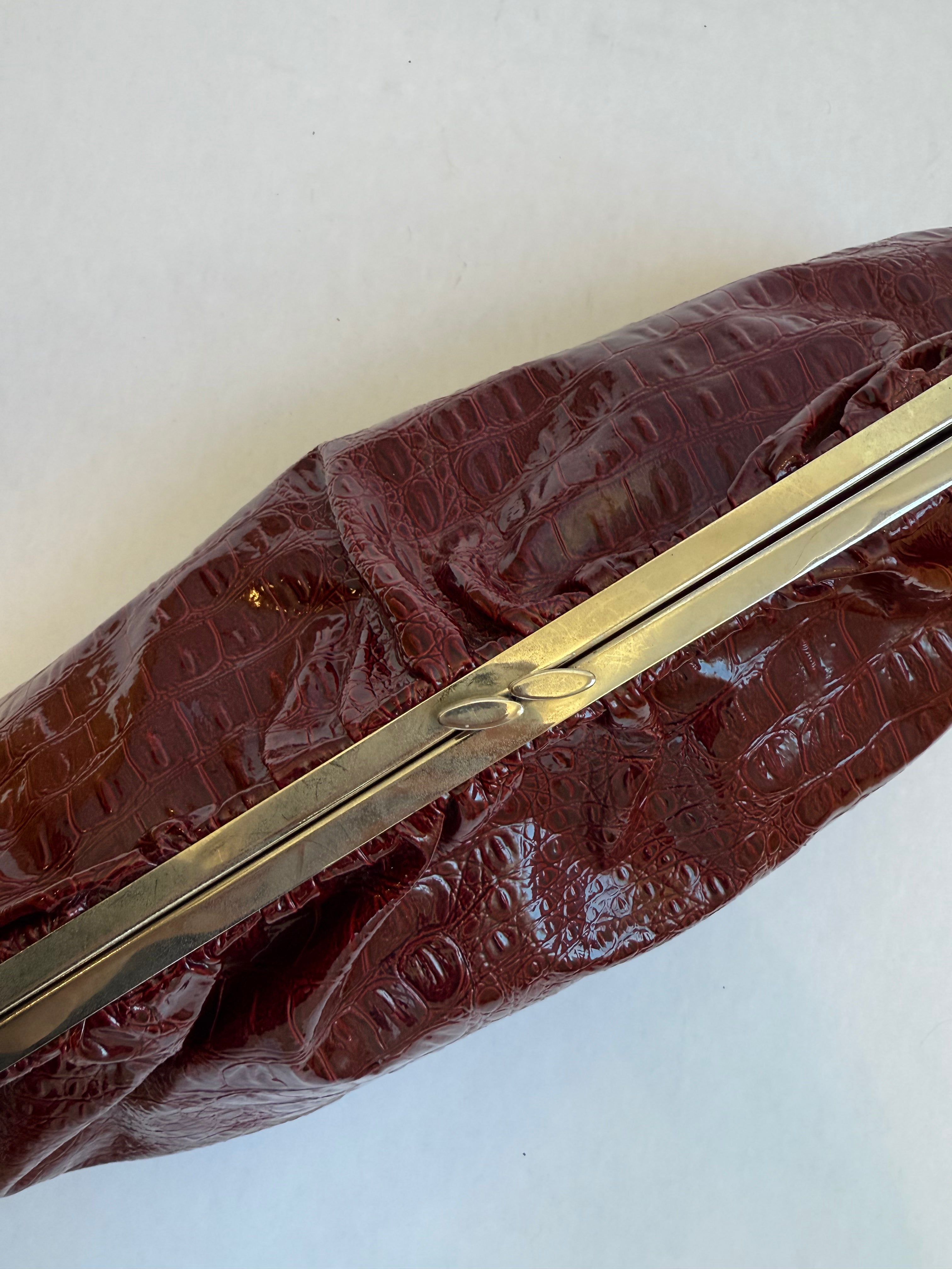 Red Crocodile Clutch