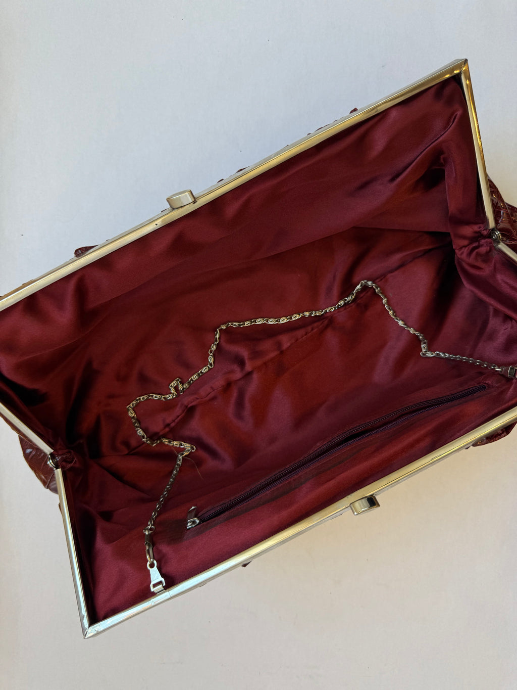 Red Crocodile Clutch