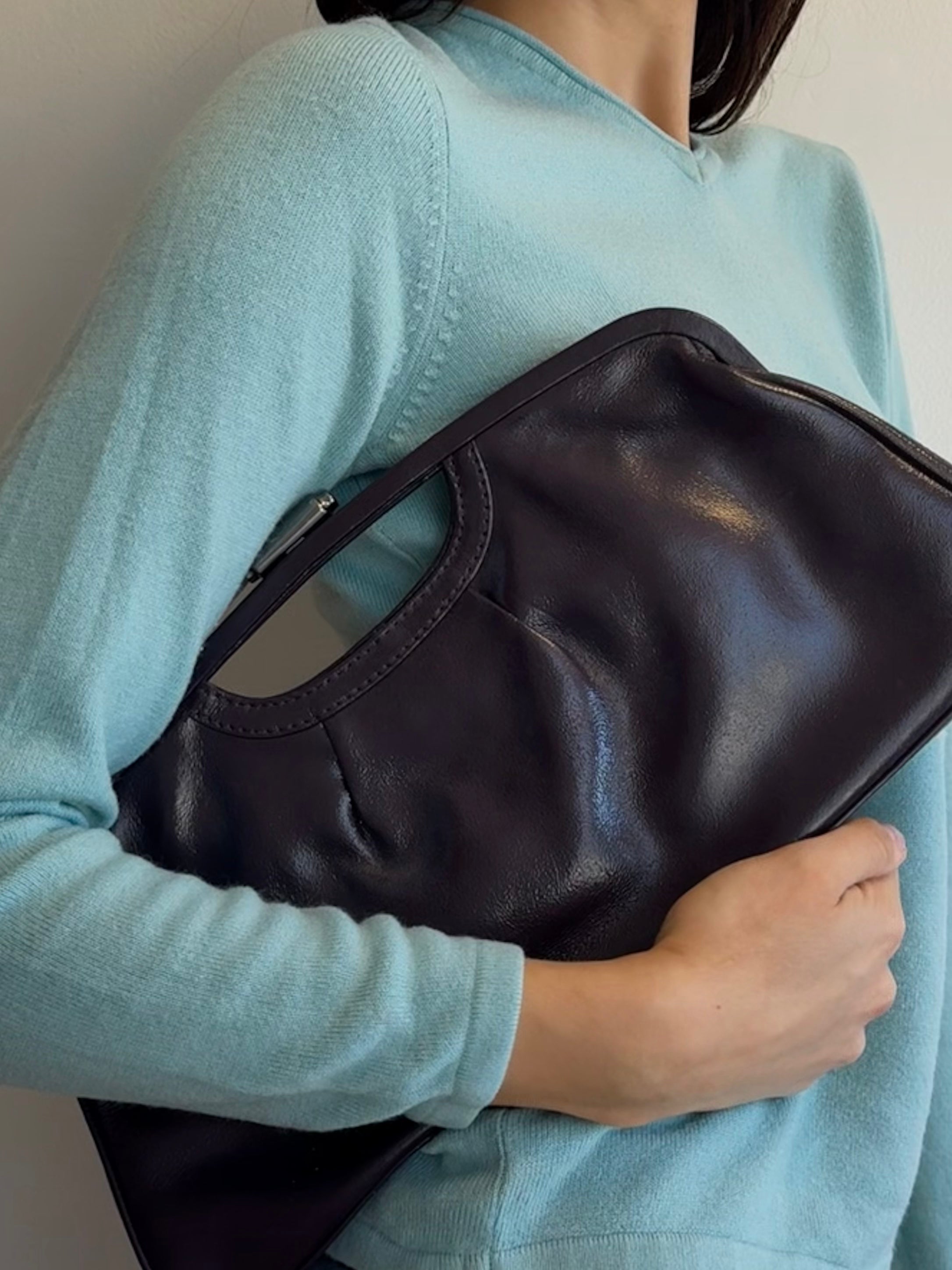 Purple Leather Clutch