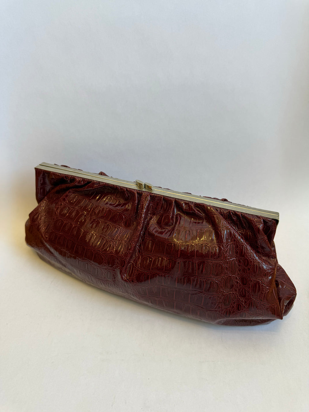 Red Crocodile Clutch