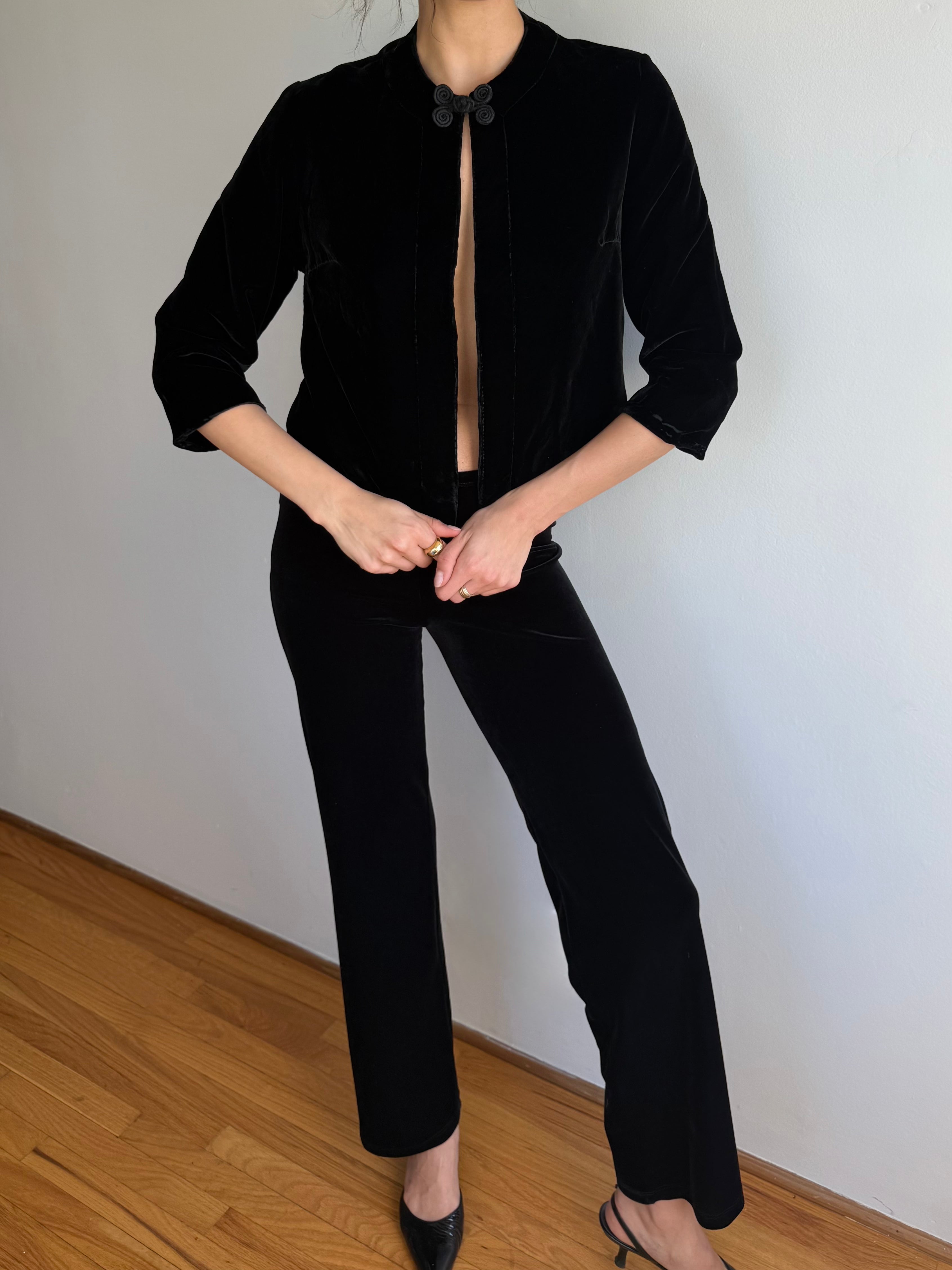 Vintage Cropped Velvet Jacket / S