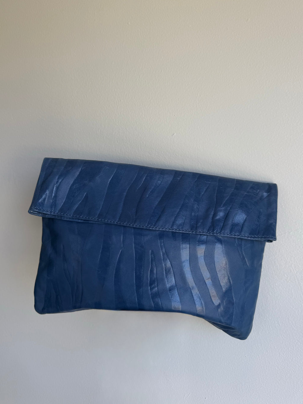 80s Zebra Leather Clutch