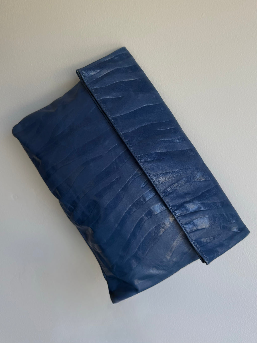 80s Zebra Leather Clutch