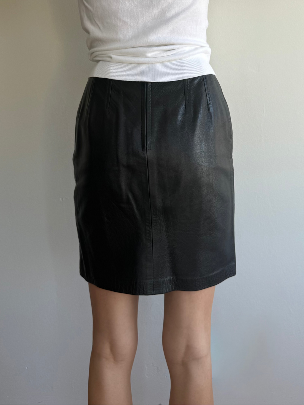 90s Ann Taylor Leather Skirt / XS