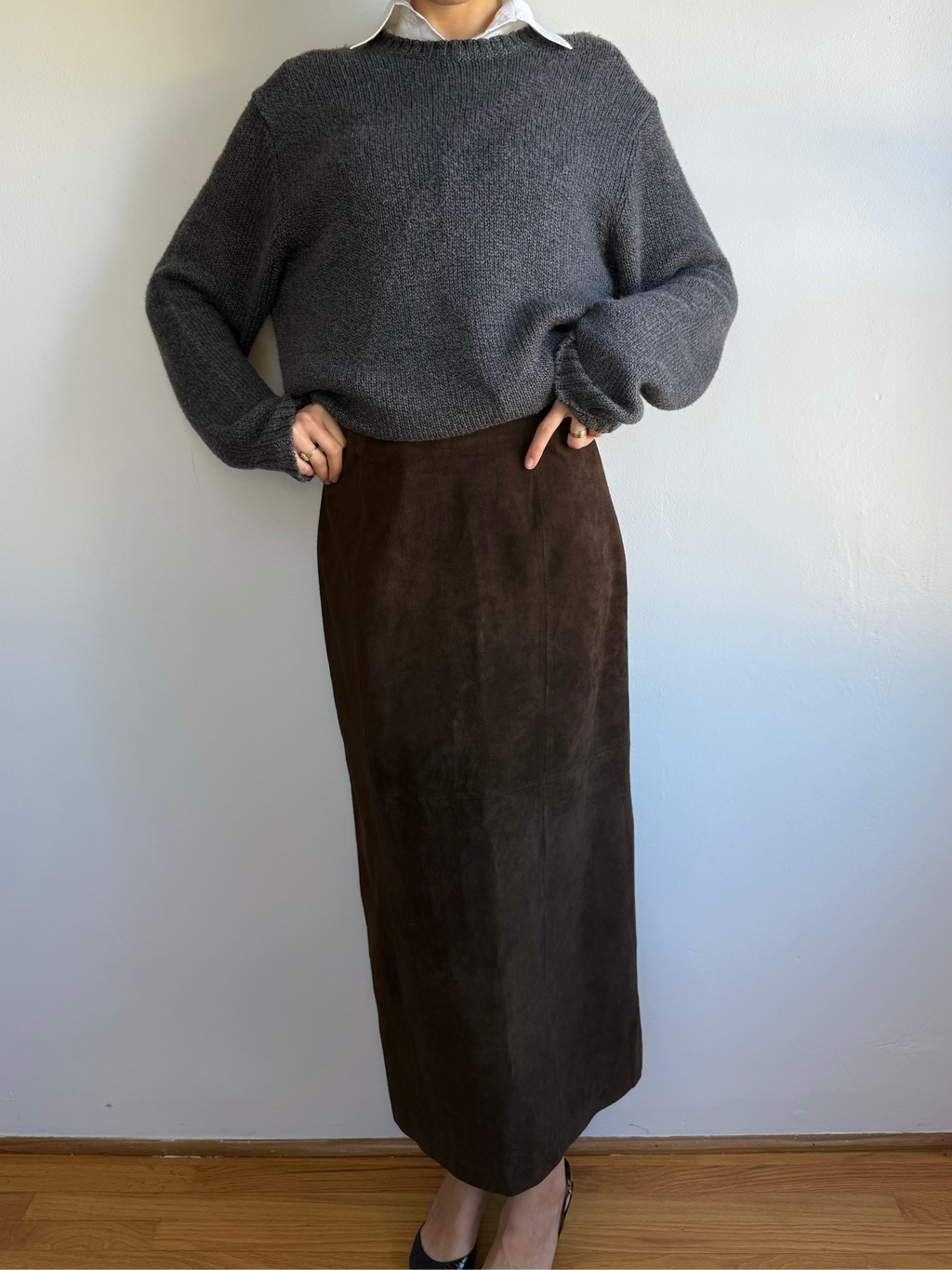 Saks Fifth Ave Folio Suede Skirt / 10