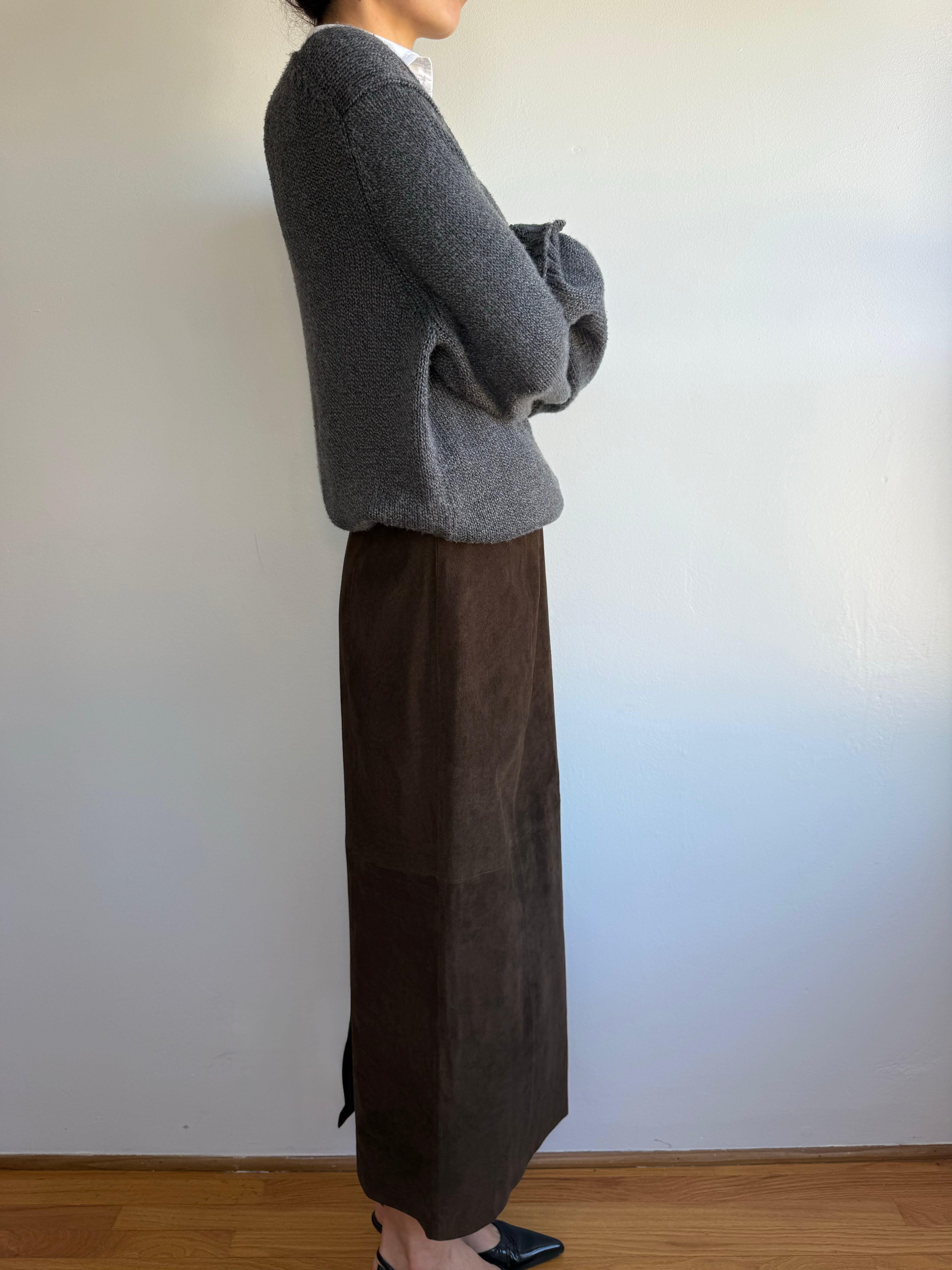 Saks Fifth Ave Folio Suede Skirt / 10