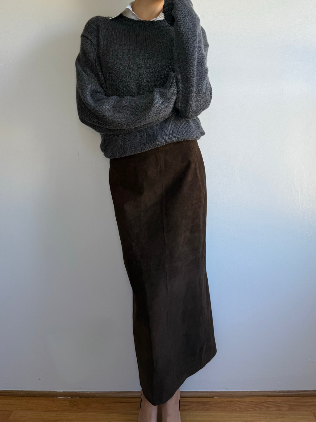 Saks Fifth Ave Folio Suede Skirt / 10