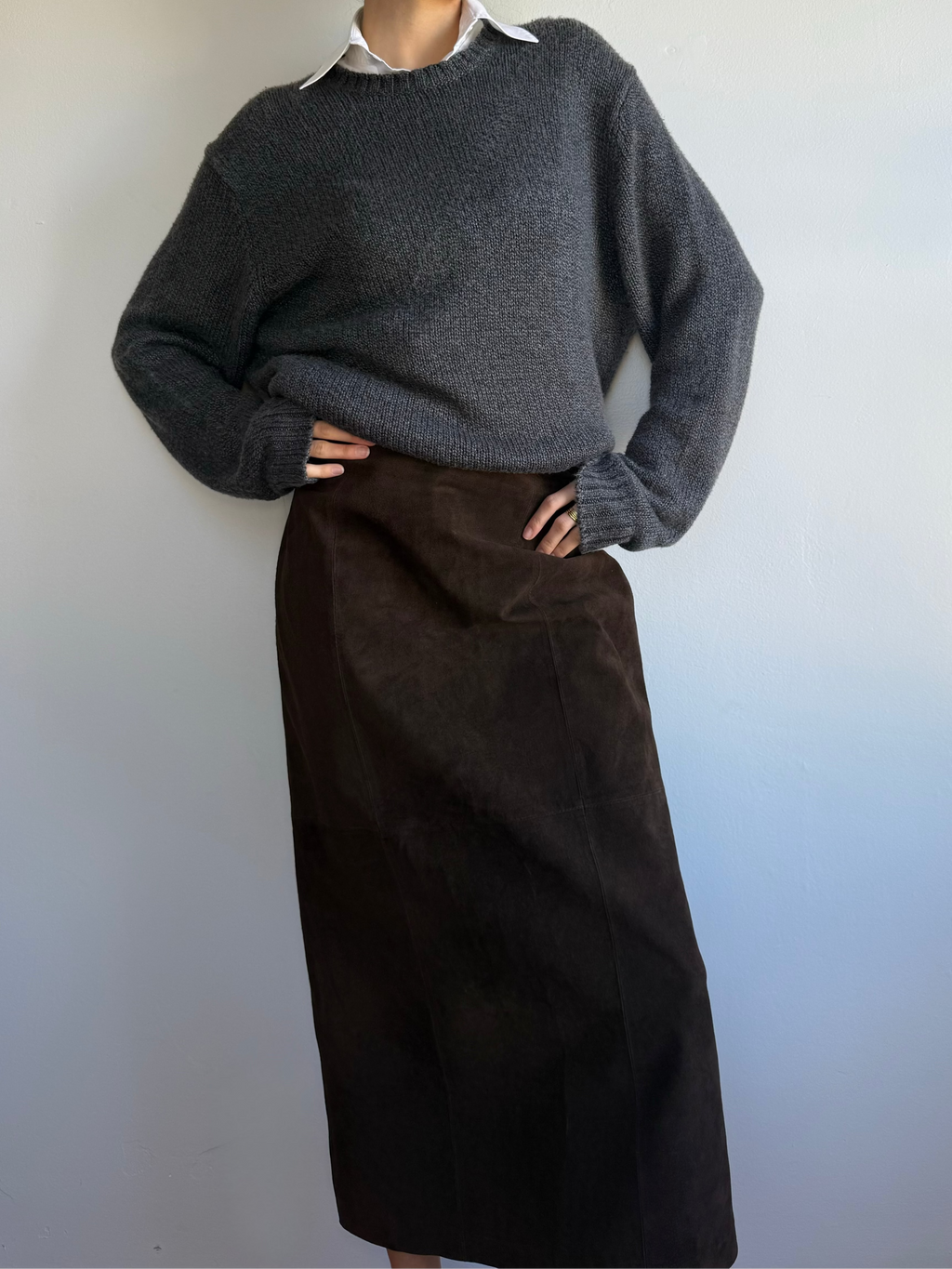 Saks Fifth Ave Folio Suede Skirt / 10