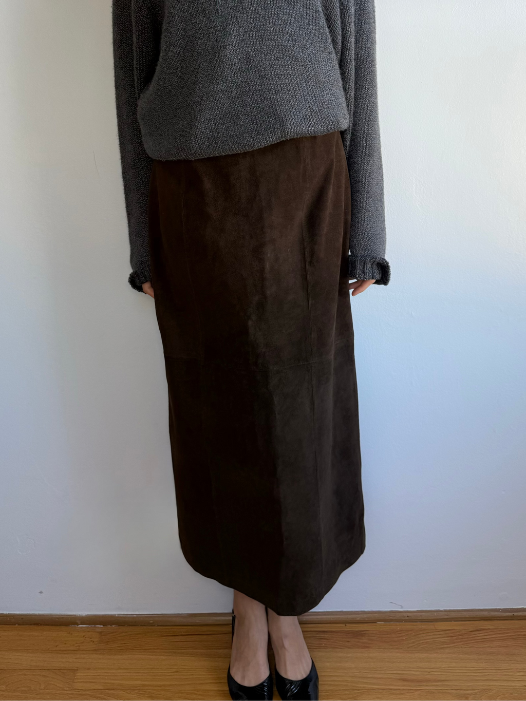 Saks Fifth Ave Folio Suede Skirt / 10
