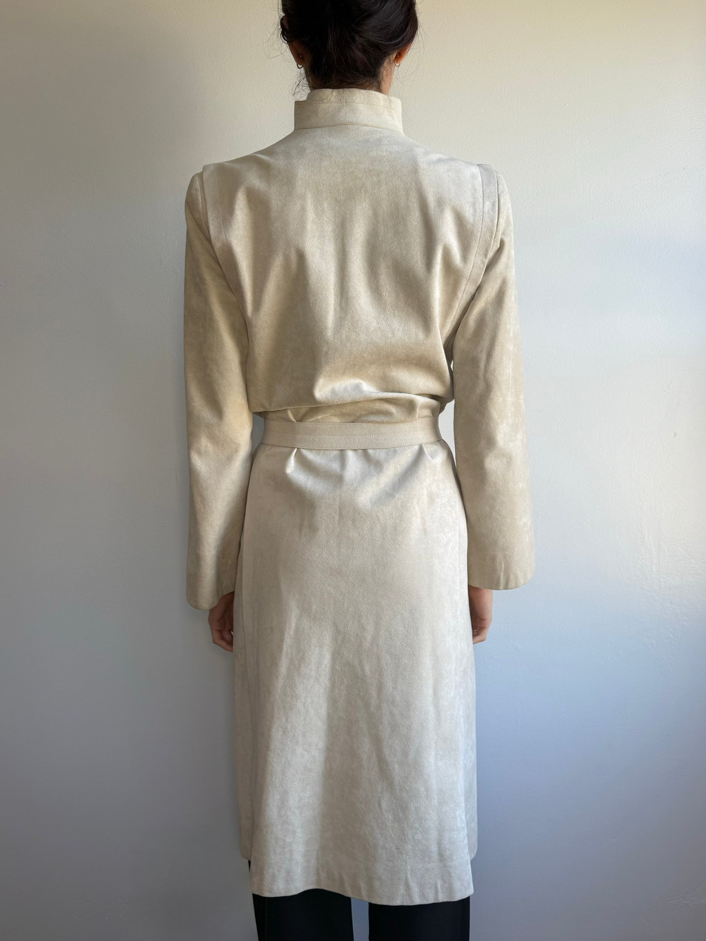 A Trigere Ultrasuede Trench