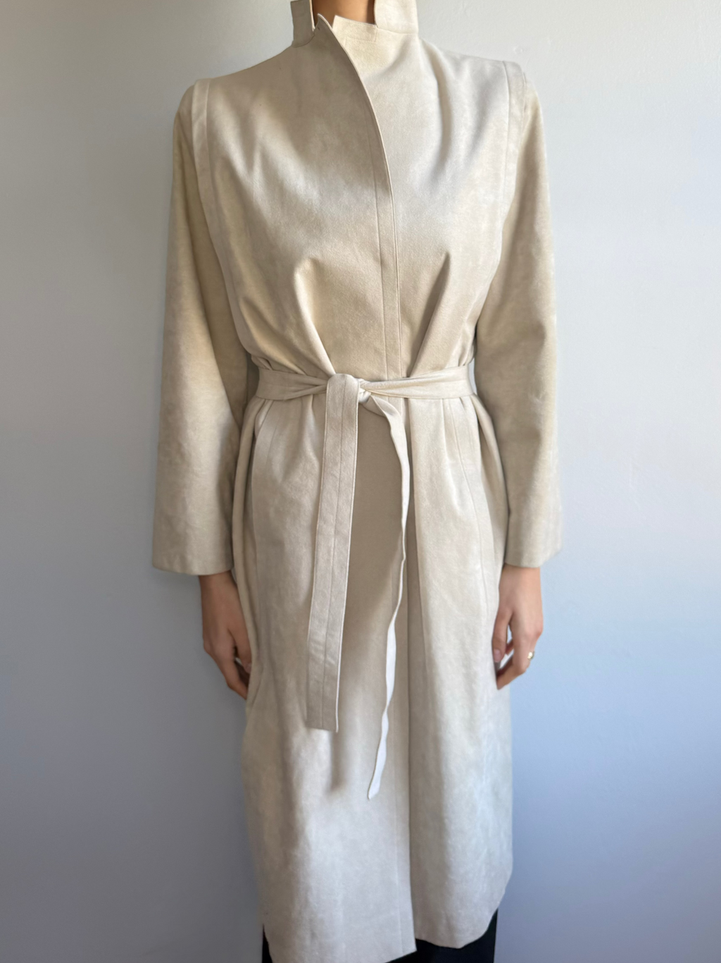 A Trigere Ultrasuede Trench