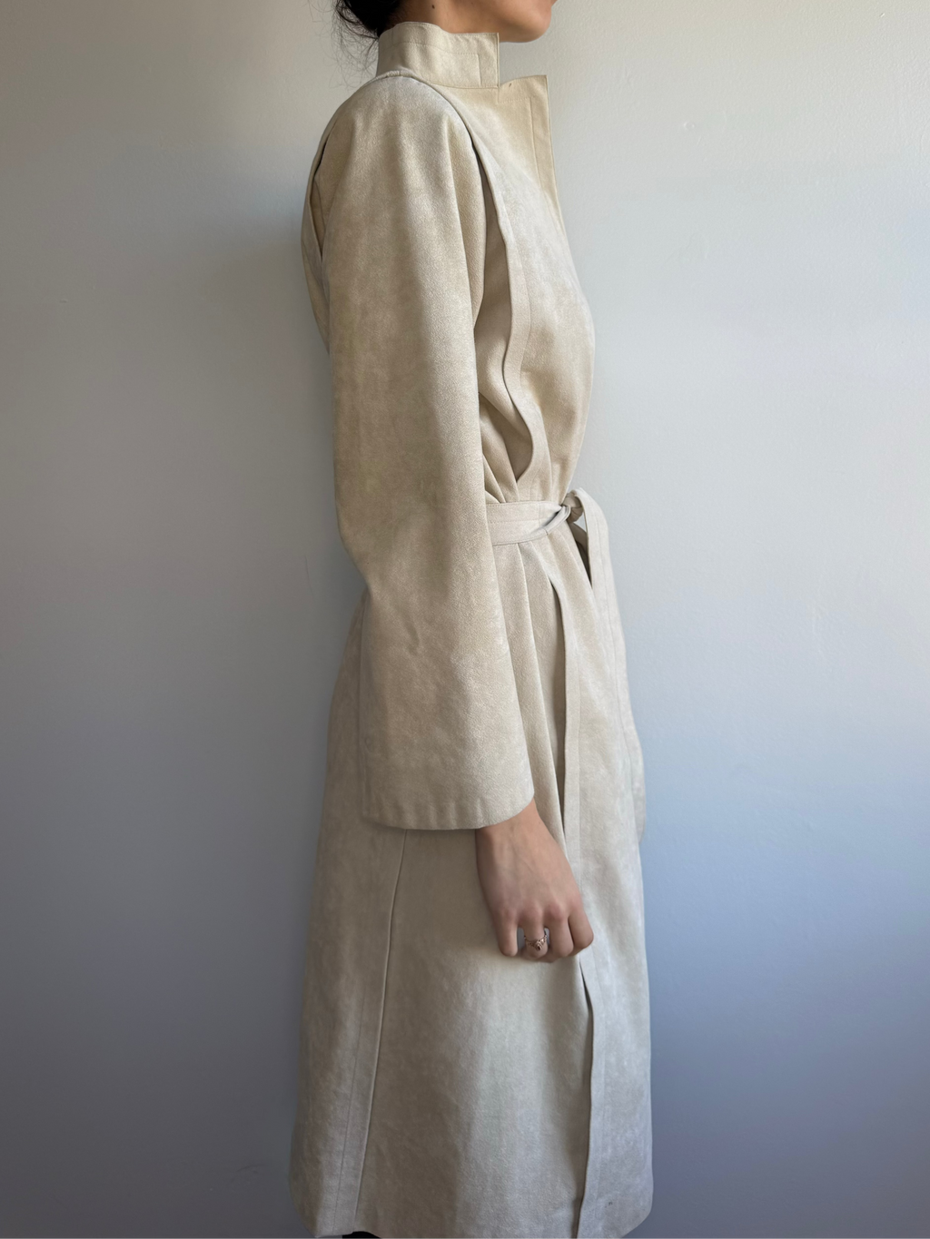 A Trigere Ultrasuede Trench