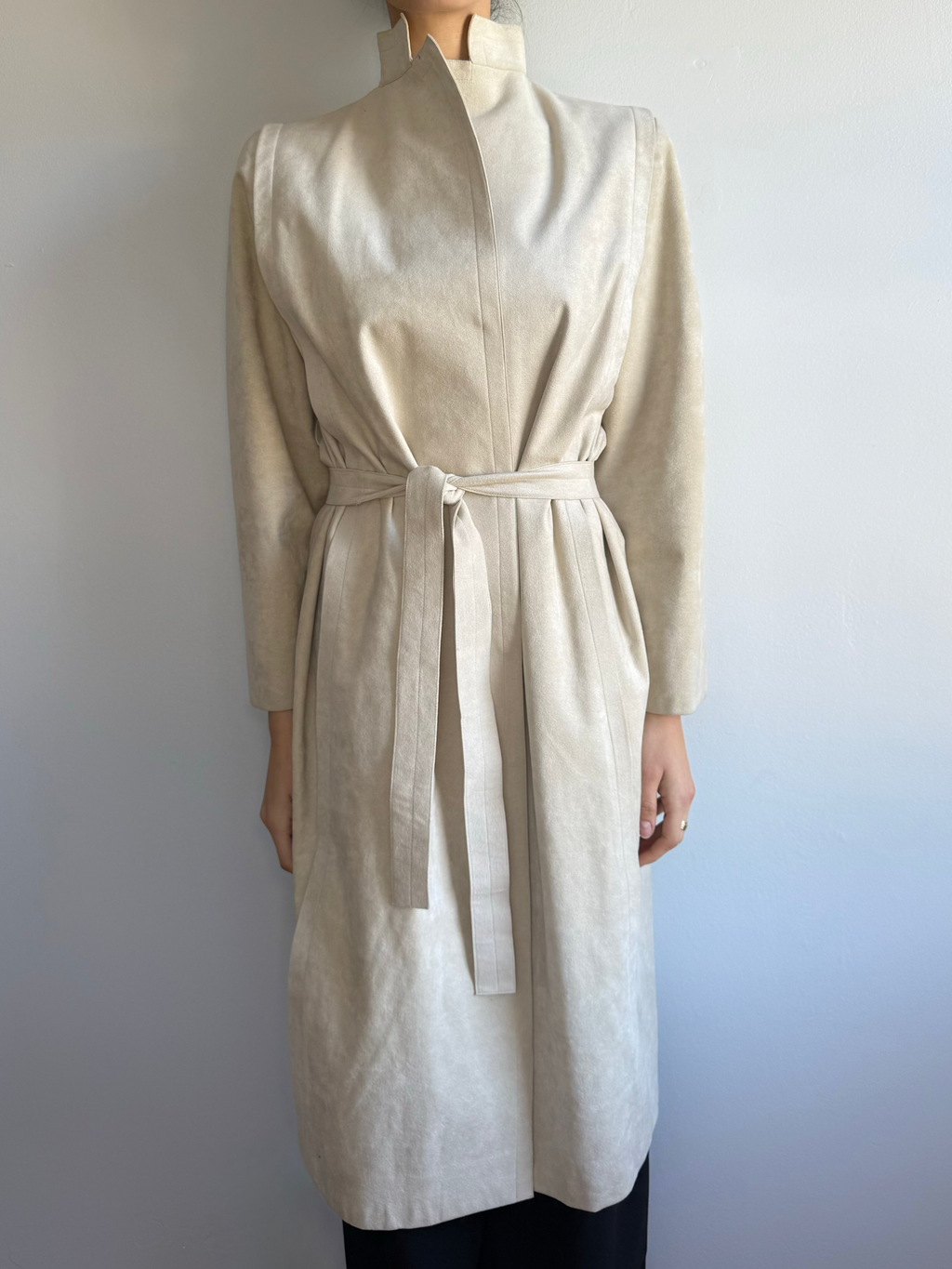A Trigere Ultrasuede Trench