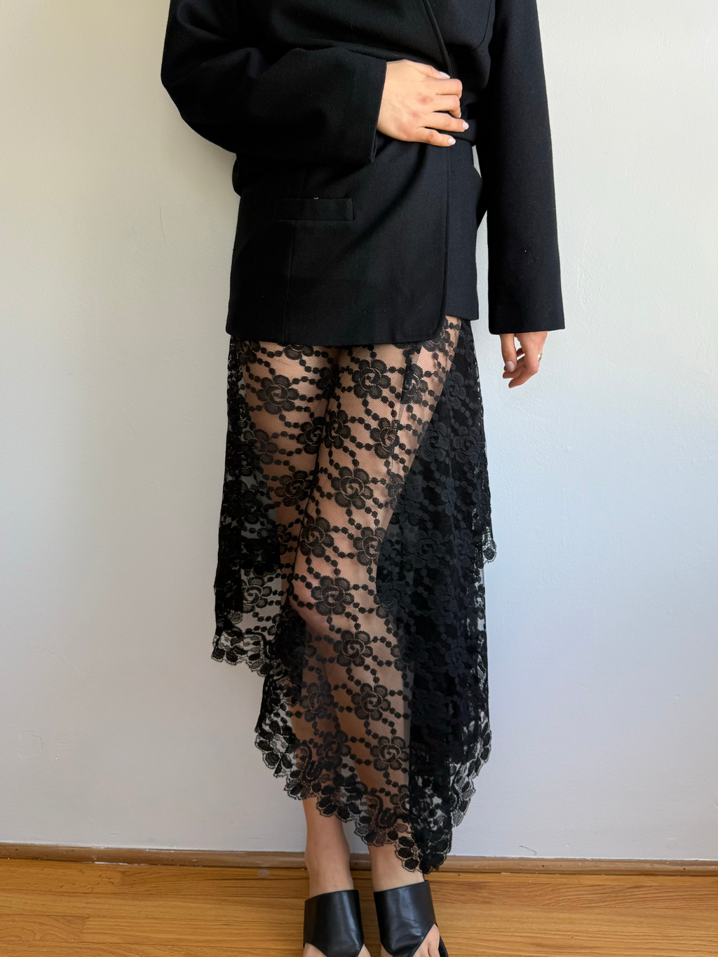 Black Floral Lace Fabric