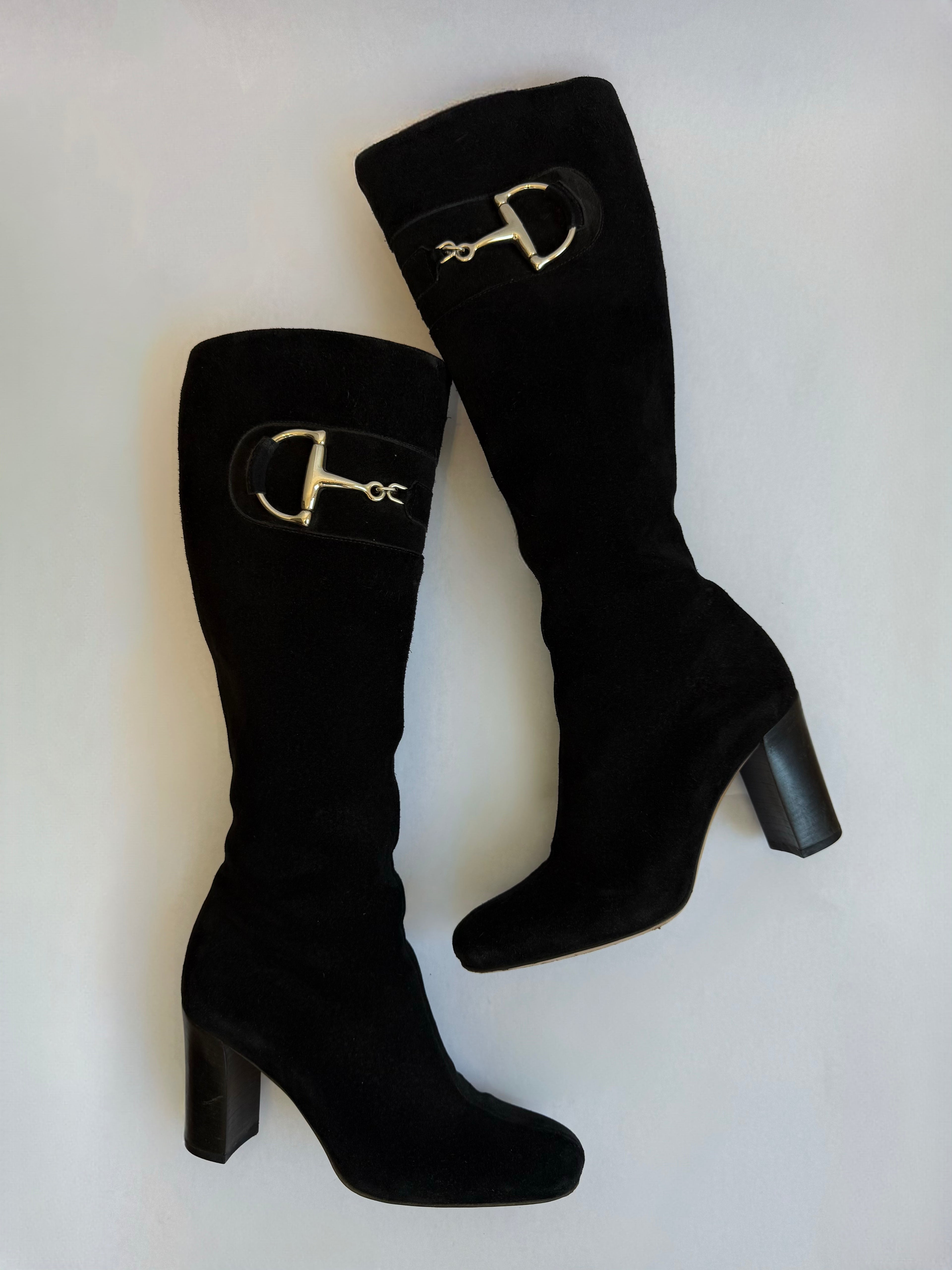 Gucci Hasler Horsebit Suede Boots