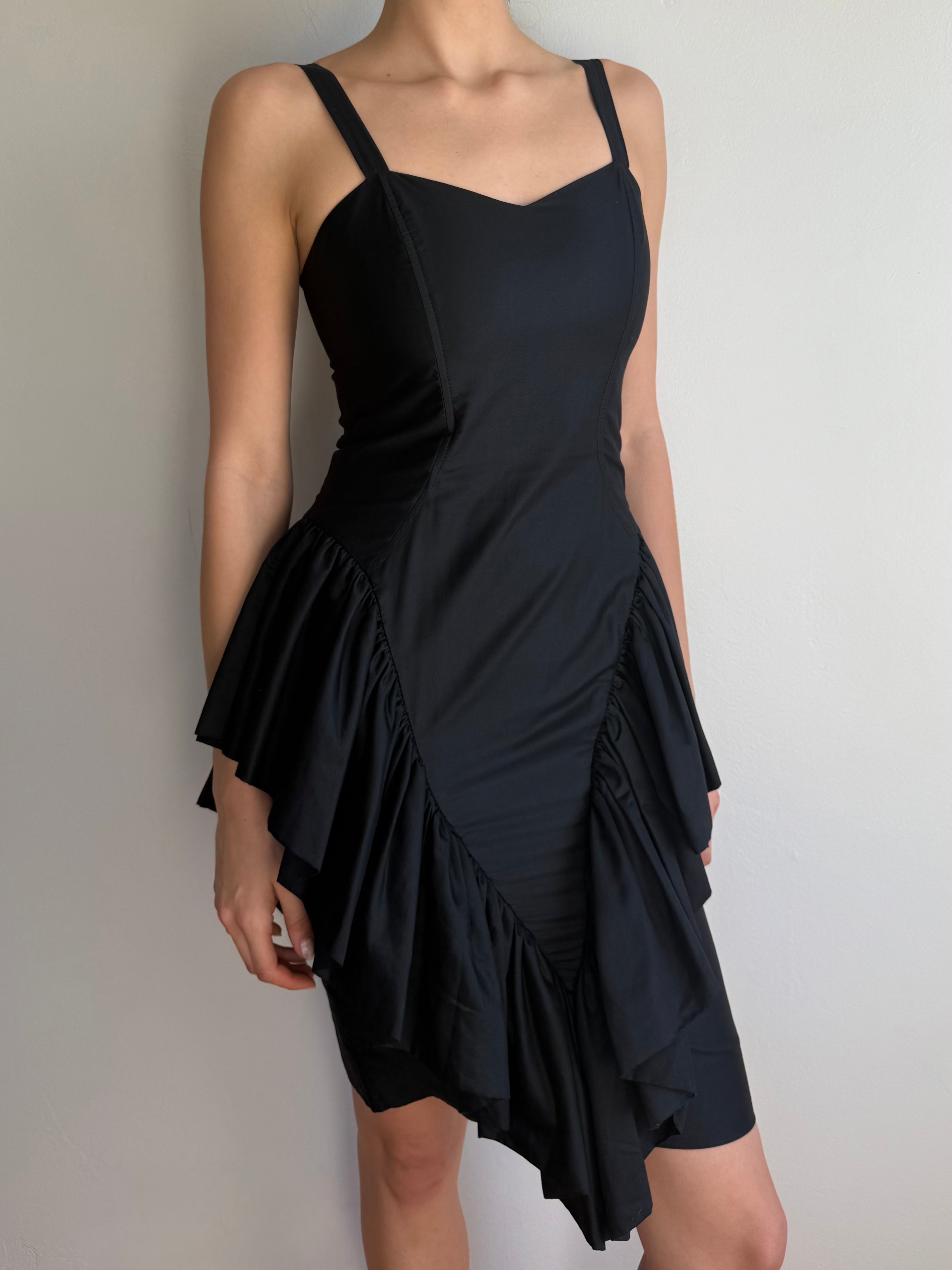 Vintage Les Nuits D’Elodie Paris Ruffle Dress / 40