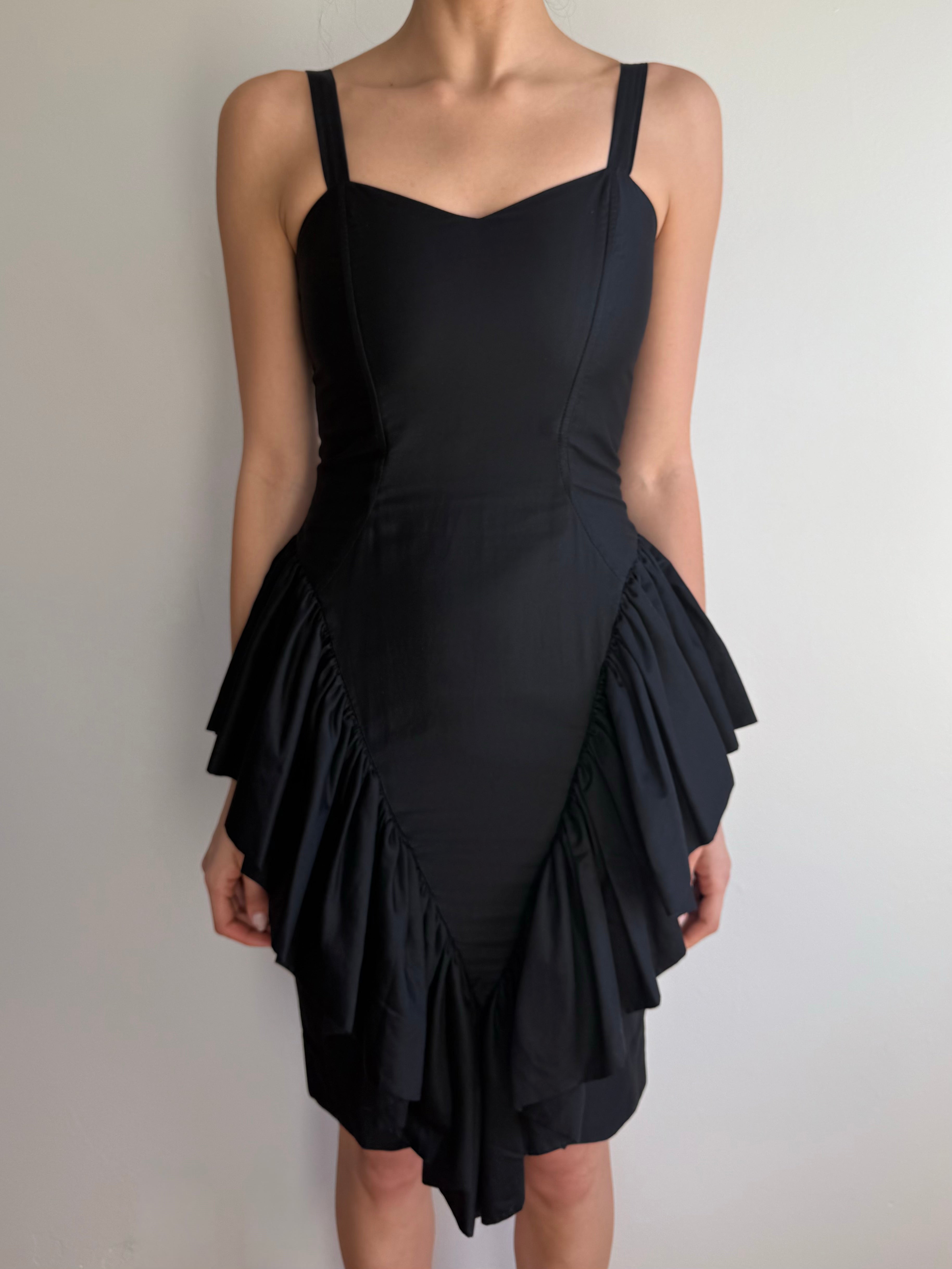 Vintage Les Nuits D’Elodie Paris Ruffle Dress / 40