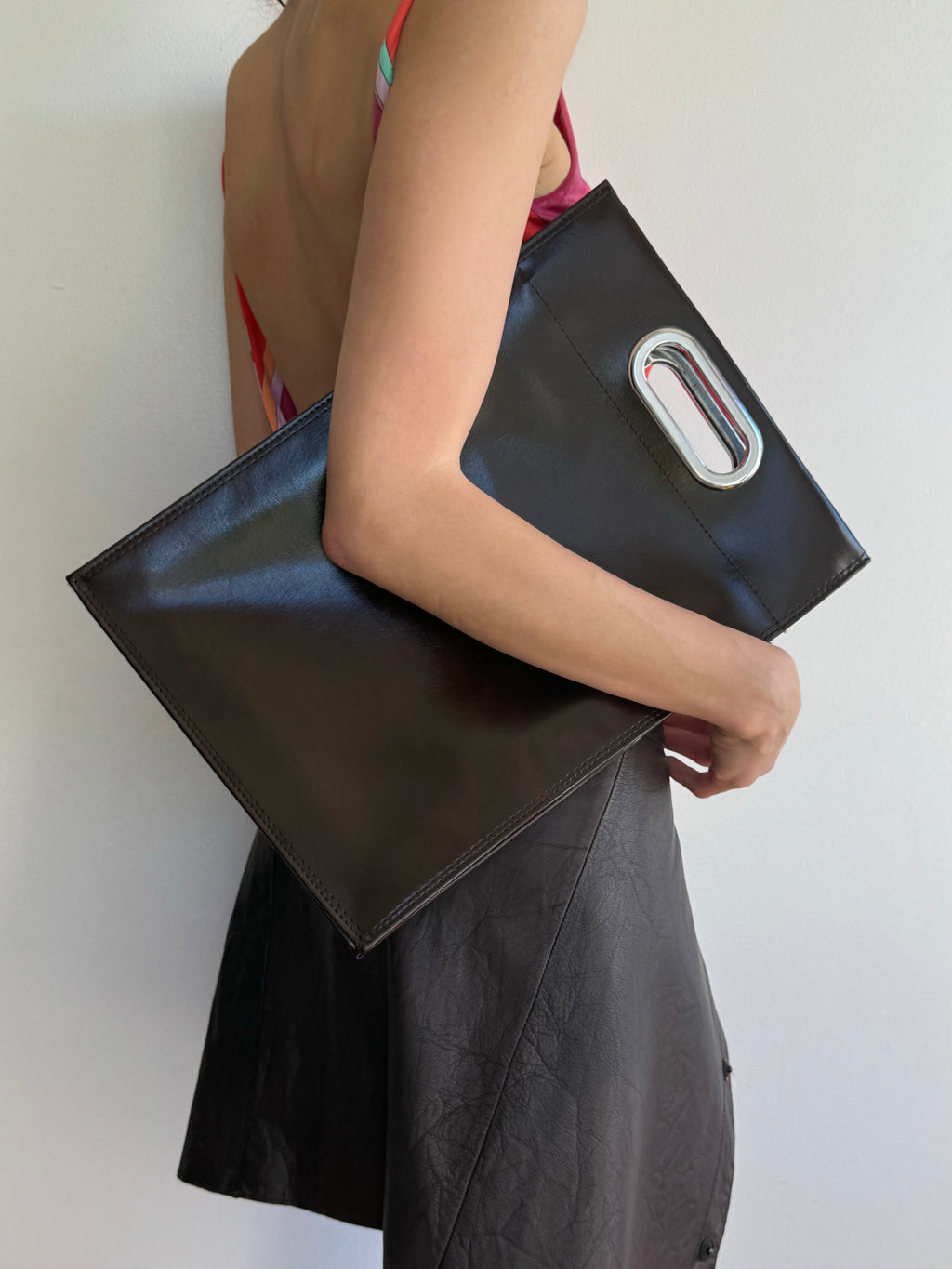 Faux Leather Rectangle Bag