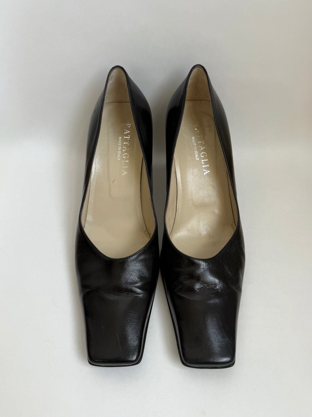 Leather Square-Toe Pumps / 40