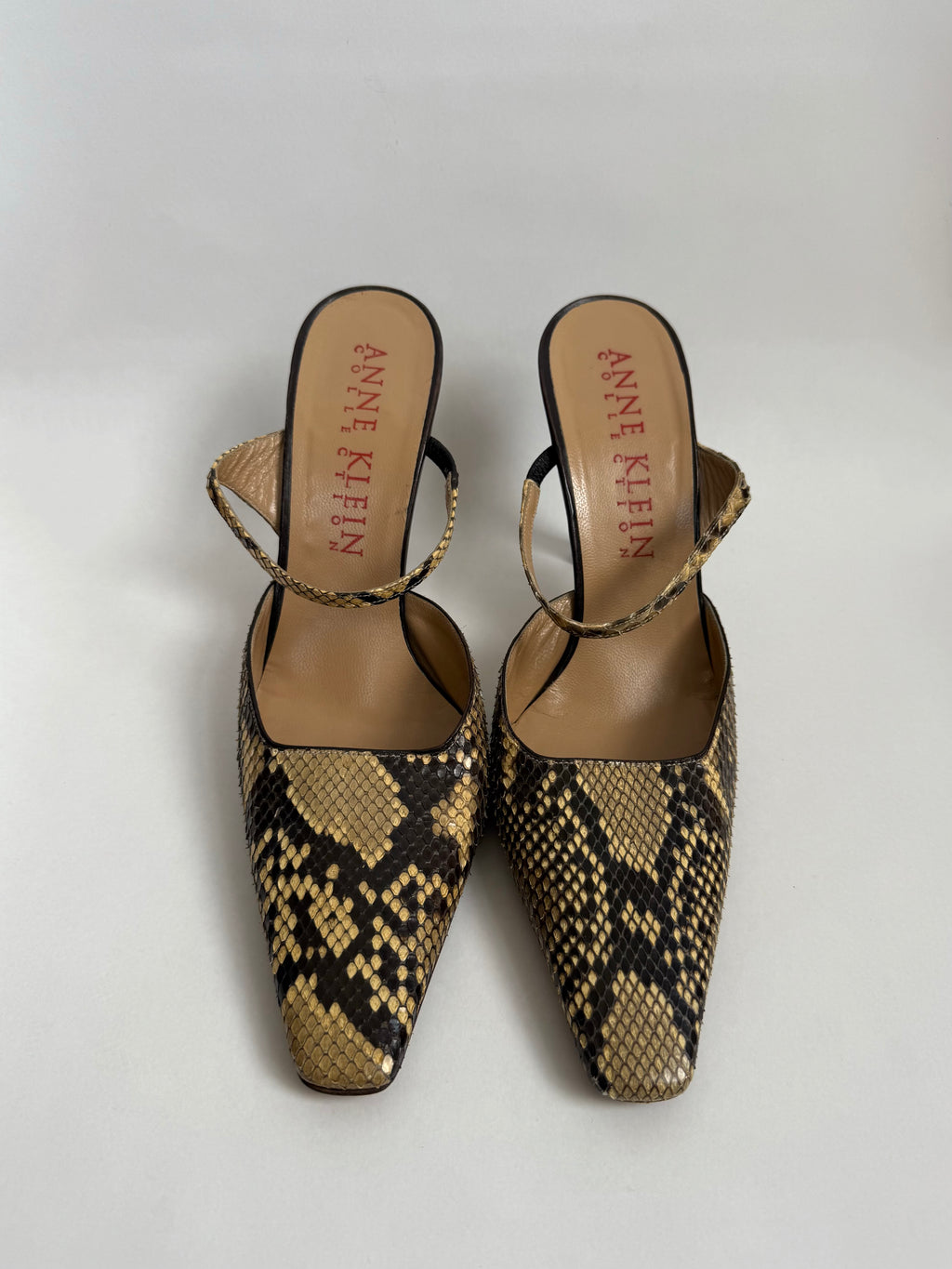 Anne Klein Snake Skin Mules / US 9