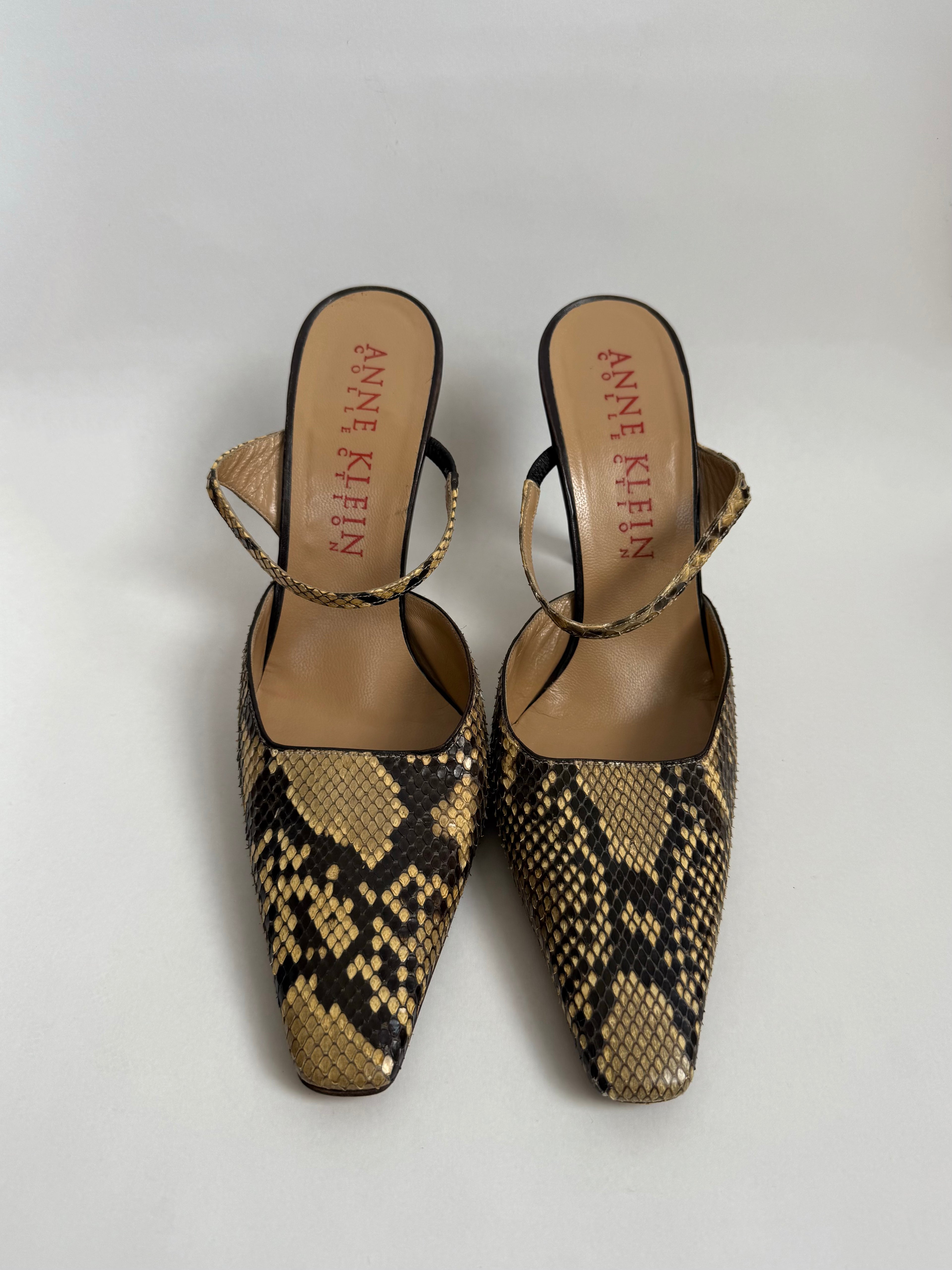 Anne Klein Snake Skin Mules / US 9