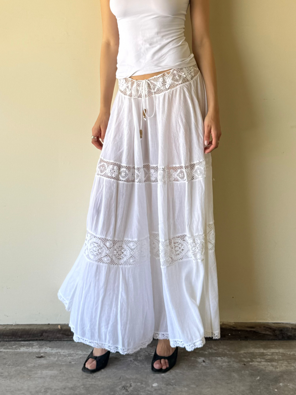 Maxi Lace Cotton Skirt