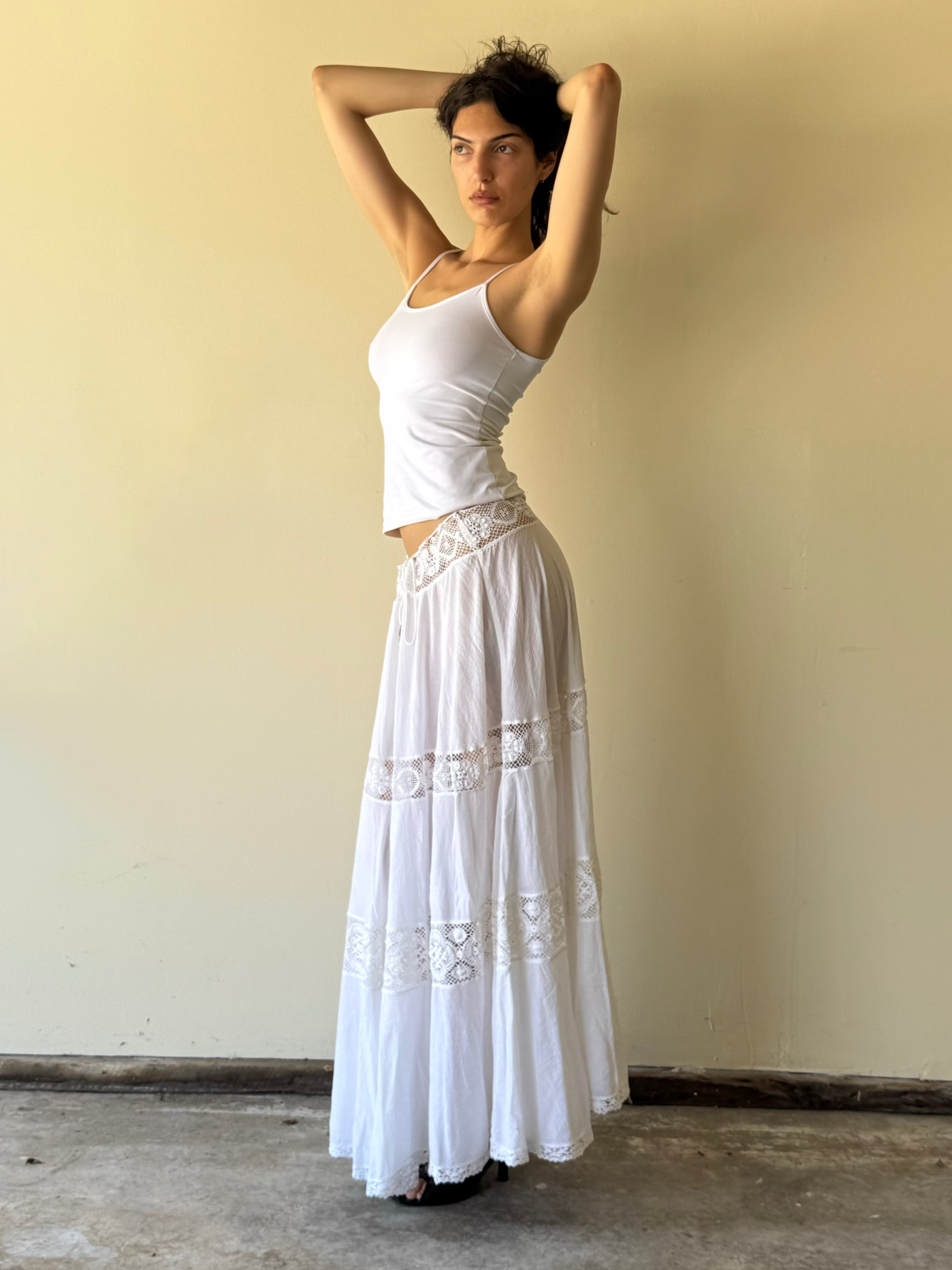 Maxi Lace Cotton Skirt