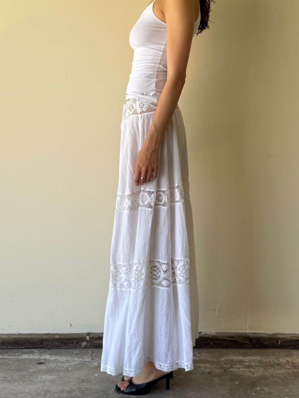 Maxi Lace Cotton Skirt